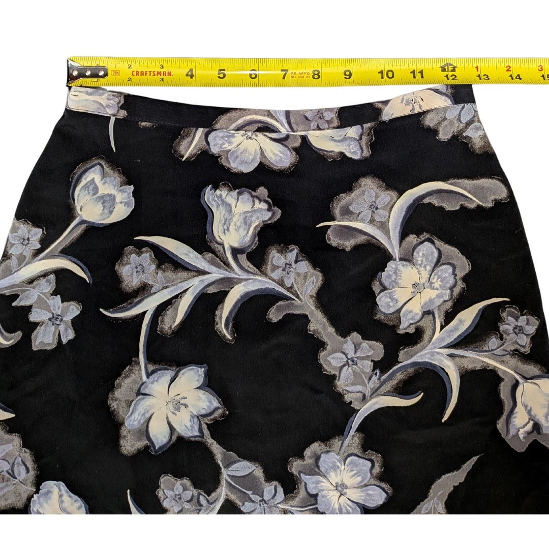 Vintage Vintage Black Floral Printed Maxi Skirt | S | Tracy Evans Size 25" / US 0 / IT 36 - 5 Thumbnail