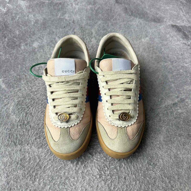 Gucci Gucci G74 Web Leather Fashion Sneakers for Women -2508 Size US 5 / IT 35 - 2 Thumbnail