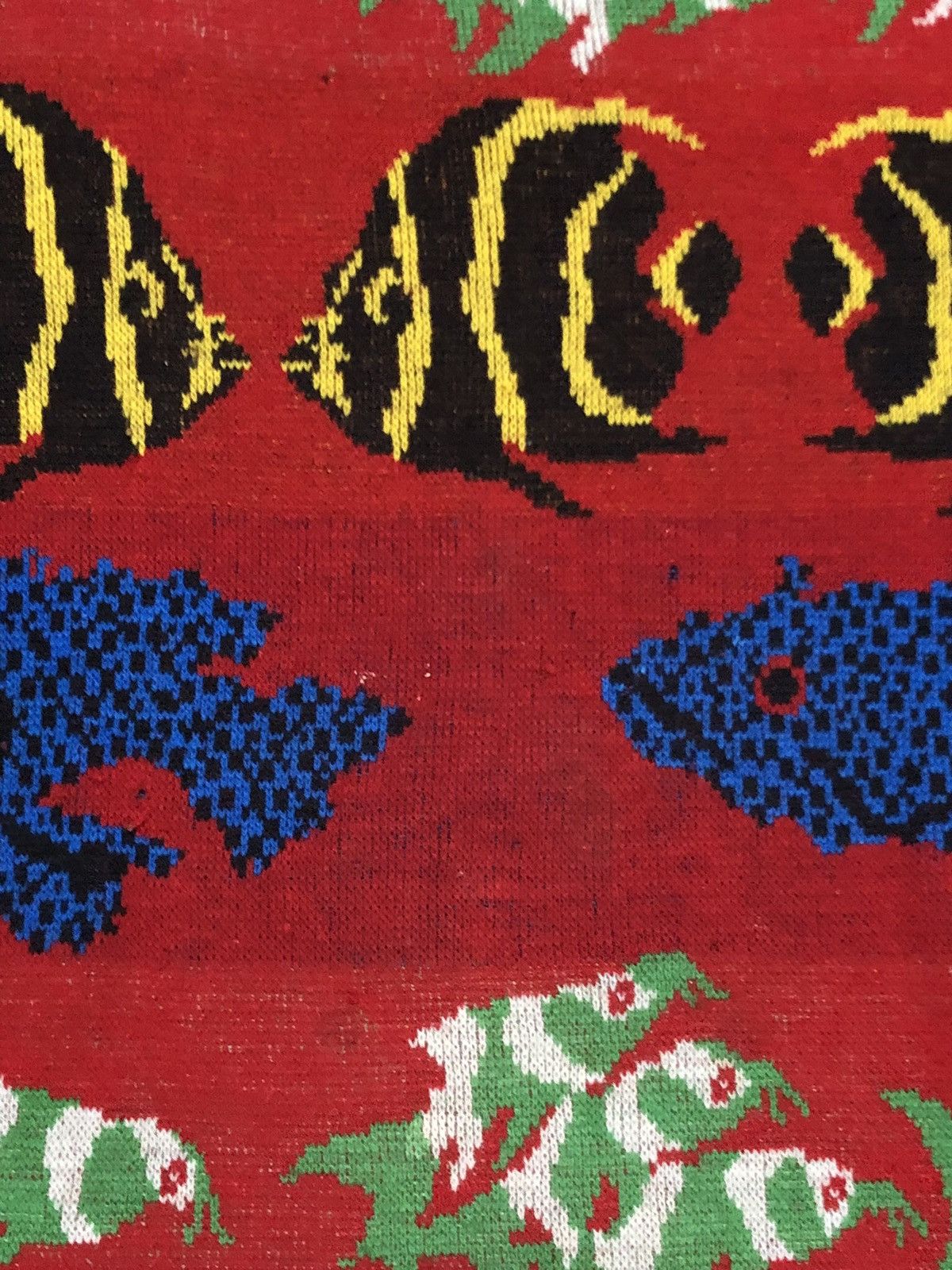 Betsey Johnson × Vintage Vtg 80 Betsey Johnson Fish Pattern Sweater Dress Size ONE SIZE - 2 Thumbnail