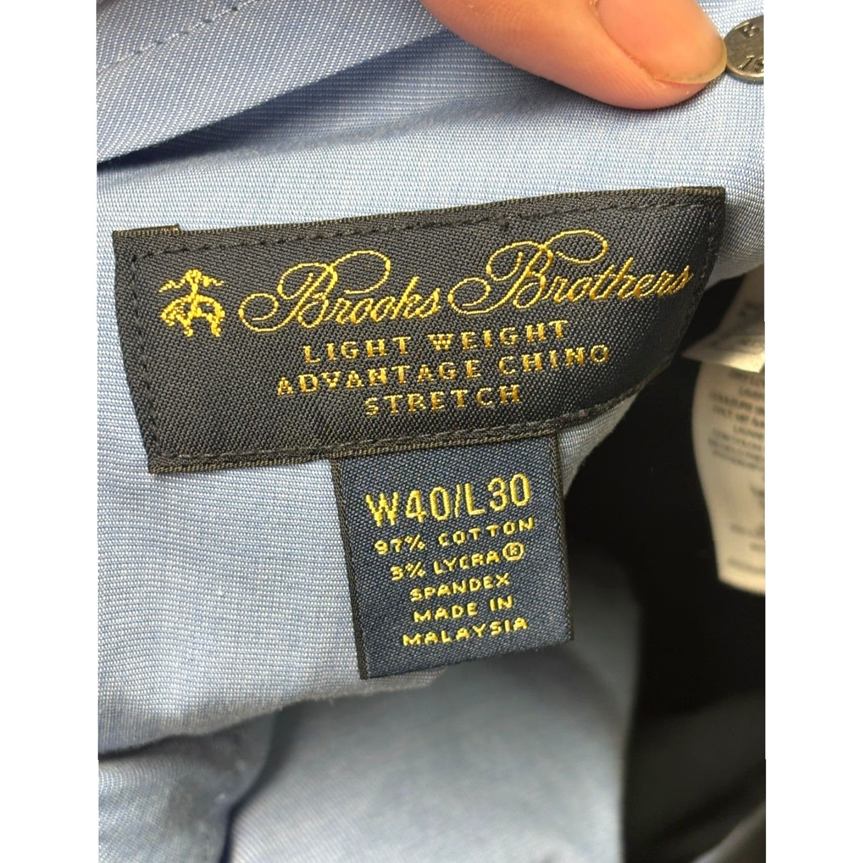 Brooks Brothers Brooks Brothers Advantage Chino Stretch Light Weight Pants Mens W40 L30 Navy Size US 40 / EU 56 - 5 Thumbnail