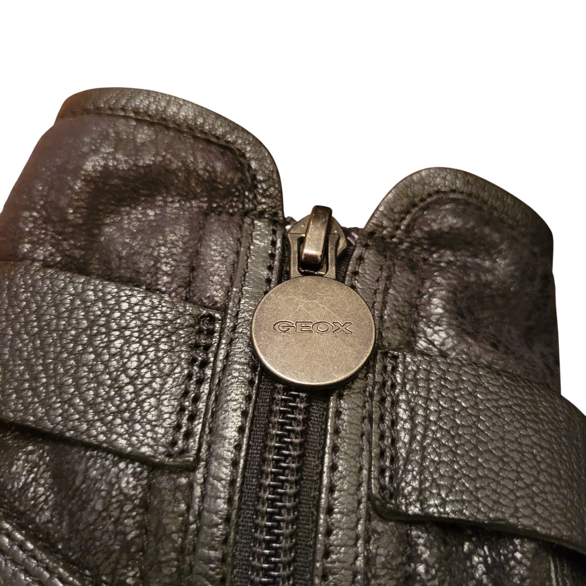 Geox Geox Respira Black Leather Heeled Ankle Boots 38 Chunky 8 Si Size US 8 / IT 38 - 10 Thumbnail