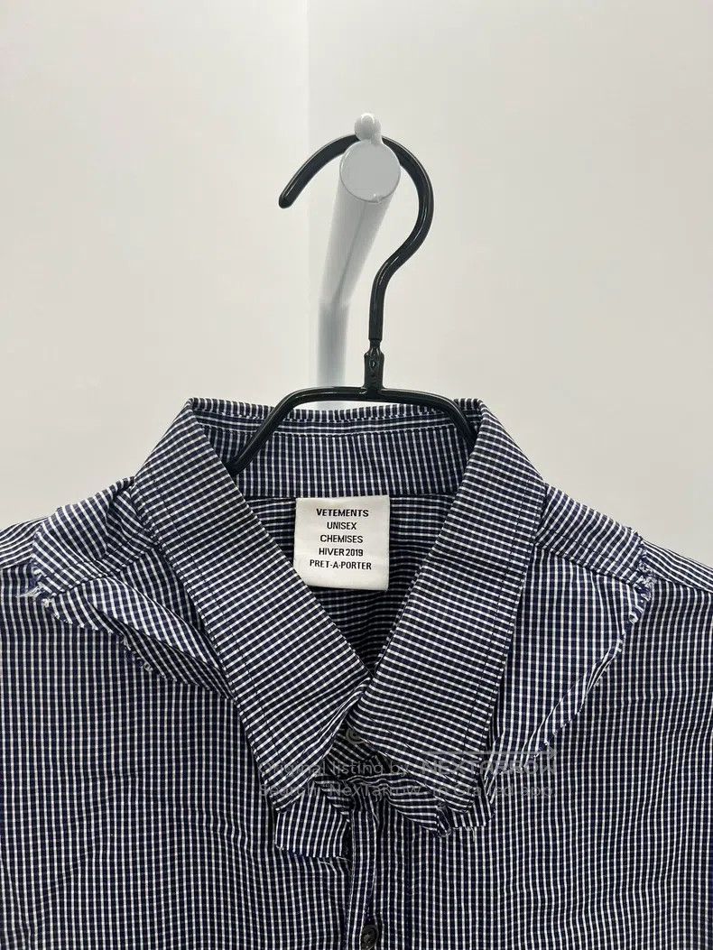 Vetements Vetements Blue Plaid Shirt Fake Two Piece Cutout Patched D Size US XS / EU 42 / 0 - 3 Thumbnail