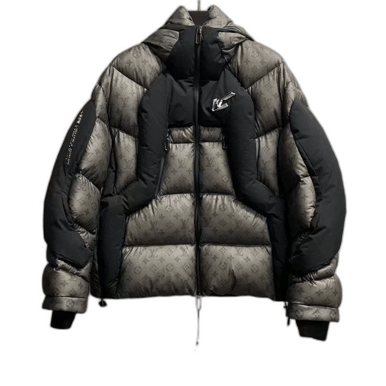 Louis Vuitton Louis Vuitton grey combined warm fluffy hooded down jacket Size US S / EU 44-46 / 1 - 1 Thumbnail