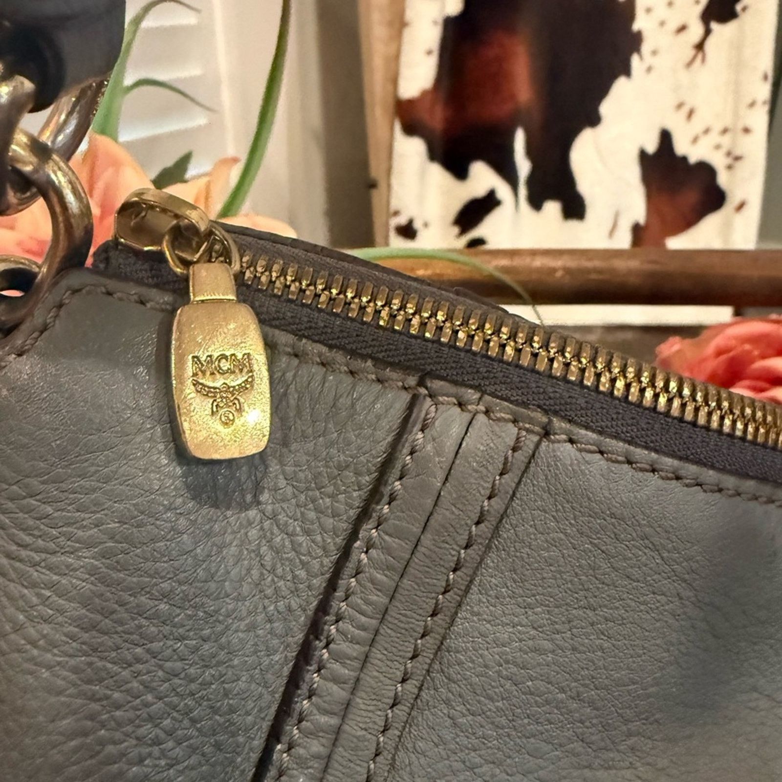 MCM MCM Chocolate gray Leather 2-Way Size ONE SIZE - 7 Thumbnail