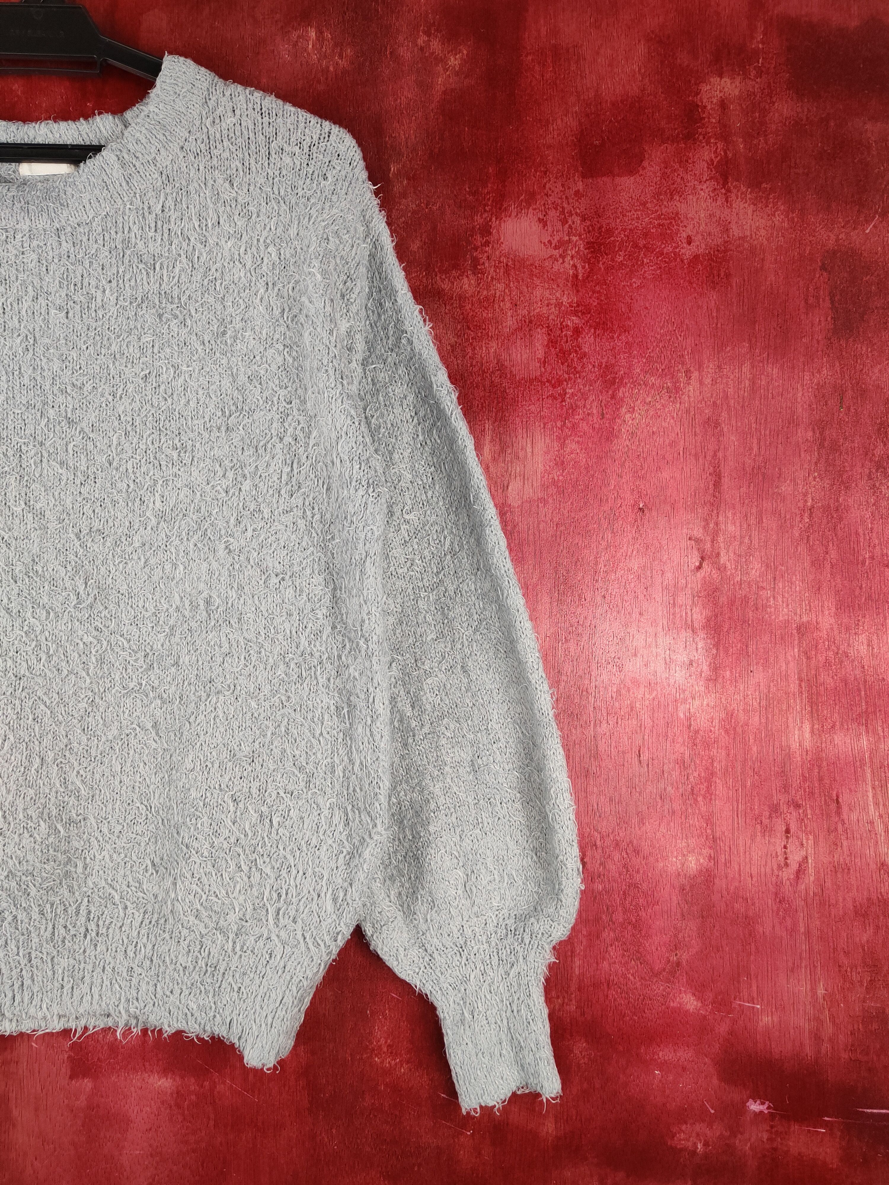 GU GU Dark Gray Shag Shaggy Fur Mohair Knitwear #S1266 Size M / US 6-8 / IT 42-44 - 5 Thumbnail