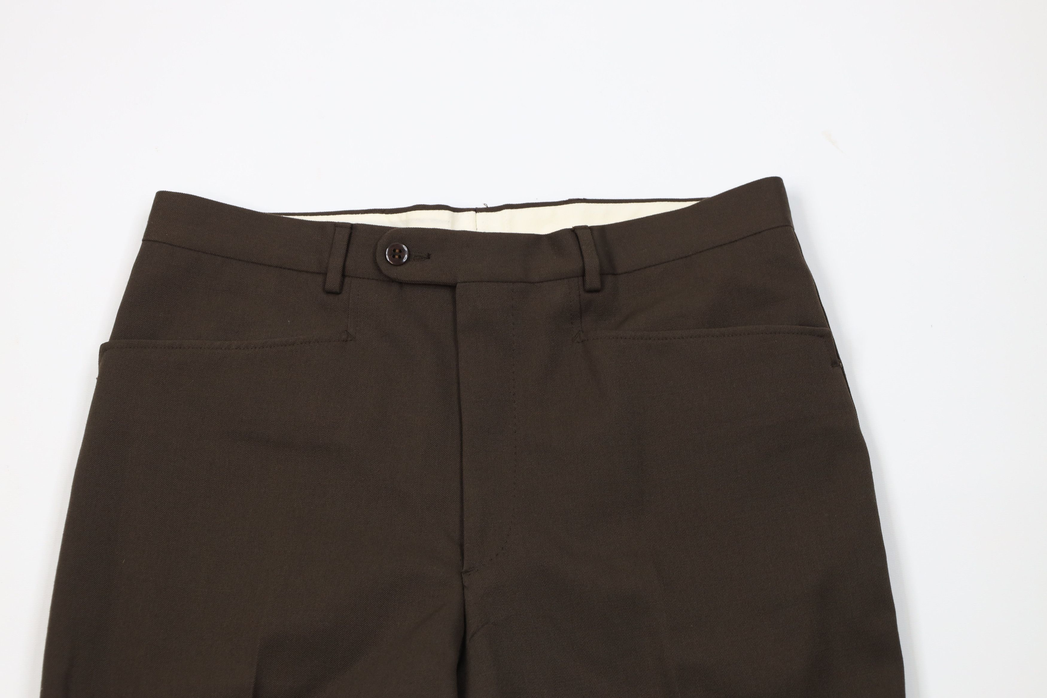 Vintage Vintage 60s 70s Streetwear Flared Wide Leg Chino Pants Brown Size US 32 / EU 48 - 2 Thumbnail