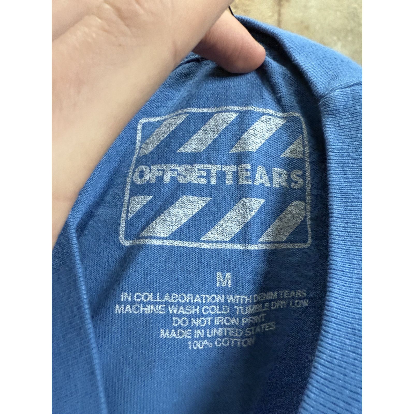 DENIM TEARS Denim Tears Offset Tee Blue New Medium Size US M / EU 48-50 / 2 - 3 Thumbnail