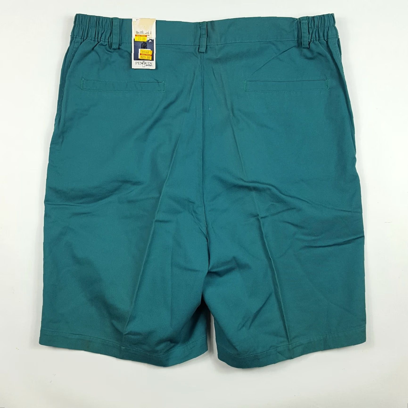 Vintage VINTAGE Penguin Chino Shorts Teal 90s Casual Sport Pleated Size 34 Mens Size US 34 / EU 50 - 3 Thumbnail