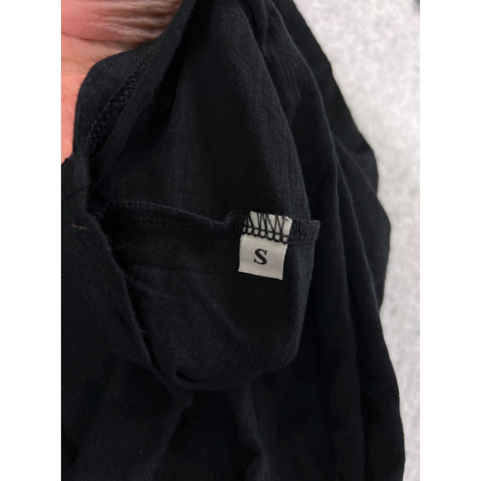 Vintage LA Made Shirt Women Small Black Long Sleeve V-Neck Cotton Blend Jersey T-Shirt Casual Womens Size S / US 4 / IT 40 - 7 Thumbnail