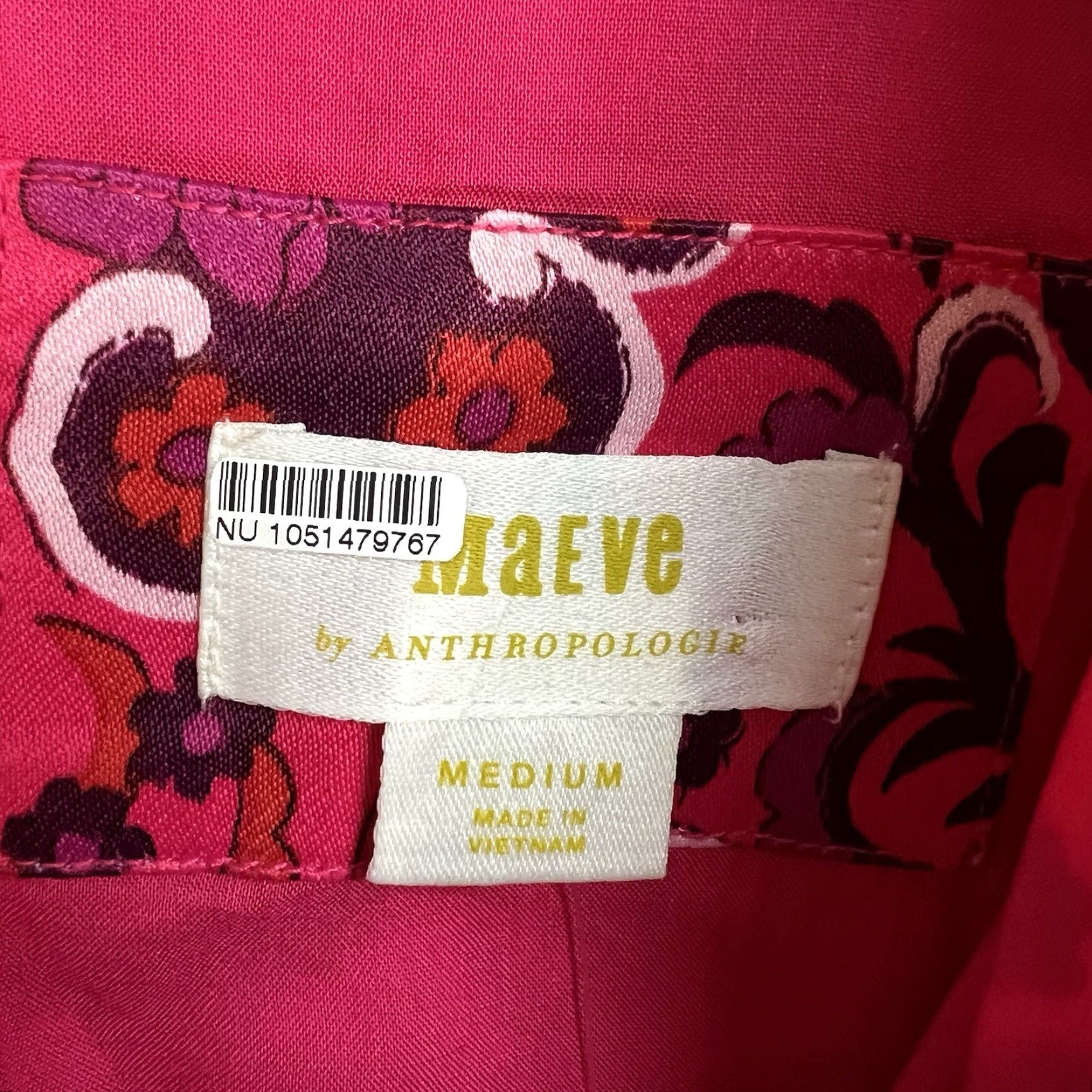 Anthropologie VINTAGE Anthropologie Maeve Floral Pink Wrap Mini Dress Womens Medium Long Sleeve V-Neck Size M / US 6-8 / IT 42-44 - 7 Thumbnail