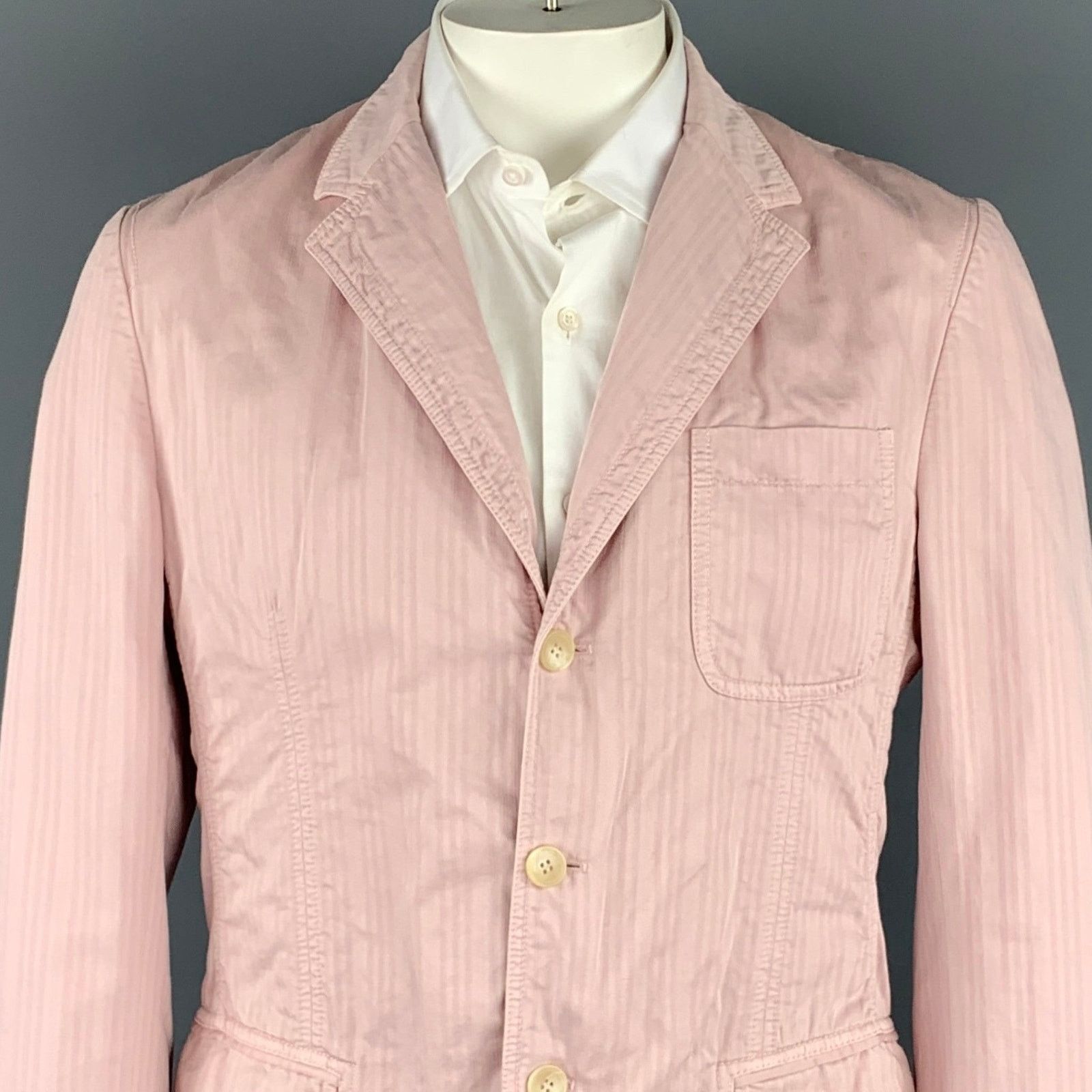 Dolce & Gabbana Size 42 Rose Stripe Cotton Notch Lapel Sport Coat Size 42R - 2 Thumbnail