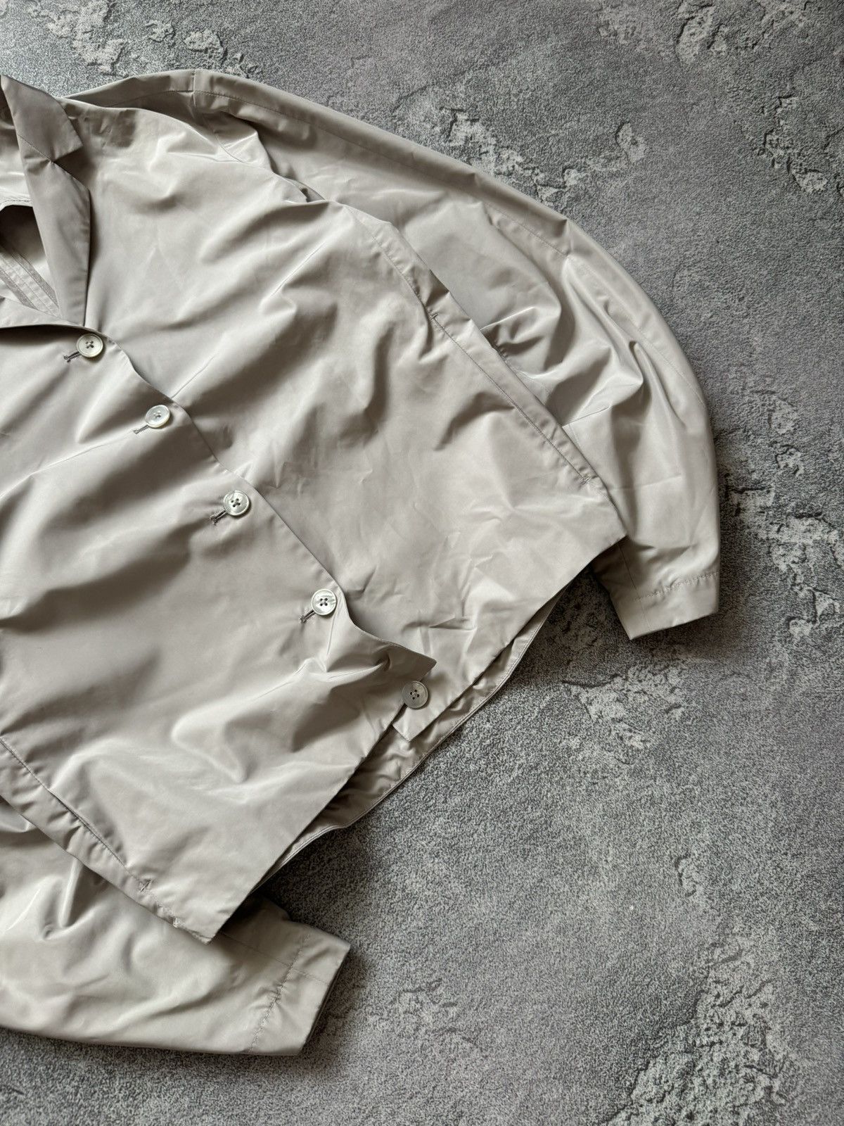 Designer × Jil Sander × Vintage Jil sander 42 nylon beige blazer jacket crop coat button up Size M / US 6-8 / IT 42-44 - 3 Thumbnail
