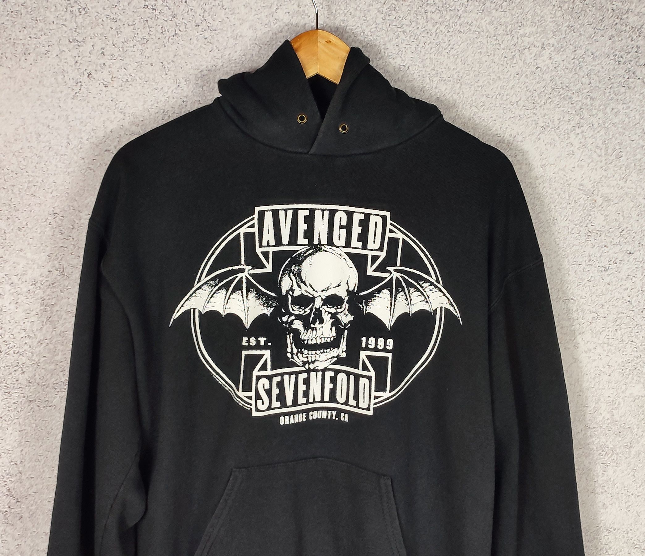 Band Tees Vintage 2004 Avenged Sevenfold Faded Band Hoodie Skull Death Size US M / EU 48-50 / 2 - 2 Thumbnail