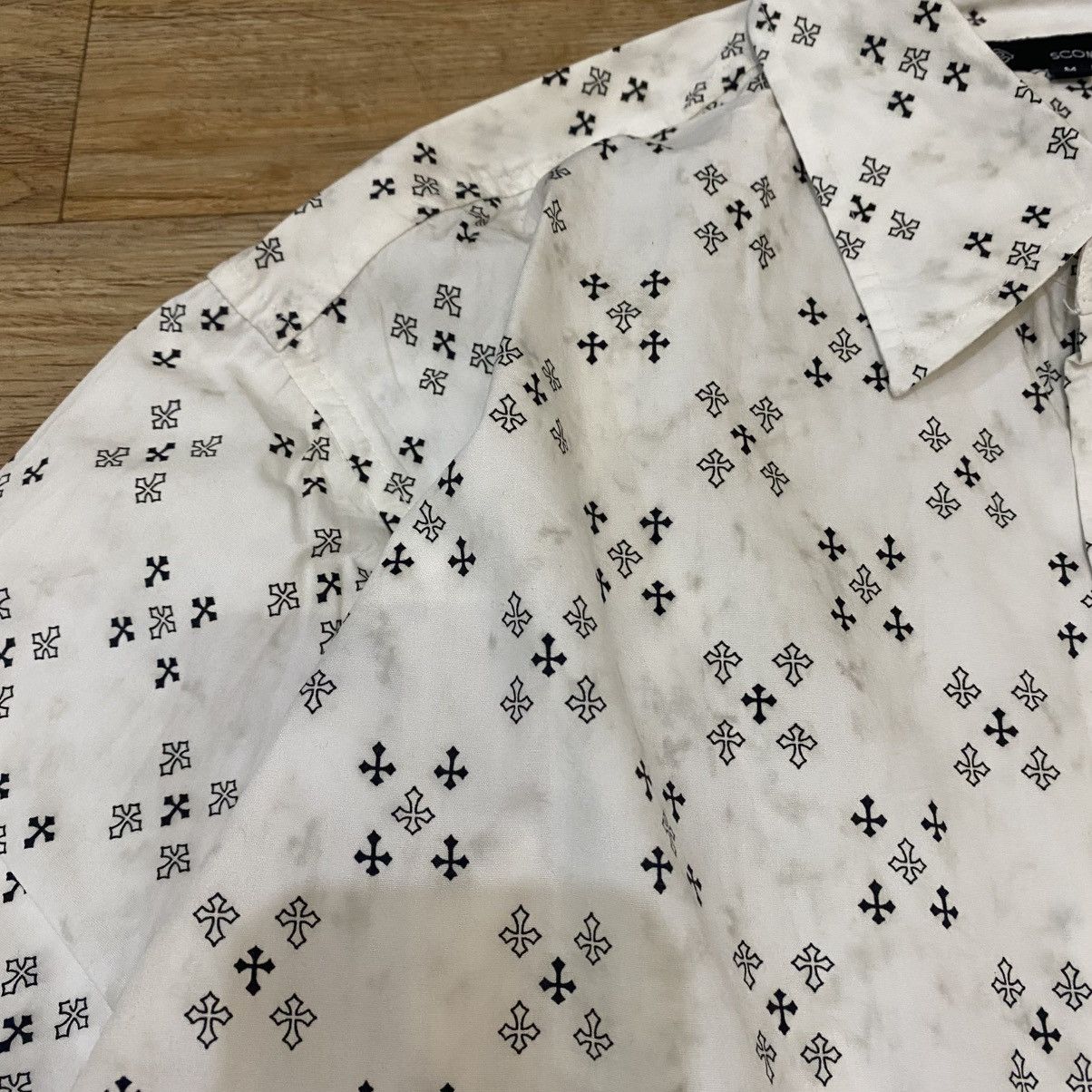 Tornado Mart 2000s Scommessa - White Gothic Style Cross Shirt Button Up Size US XL / EU 56 / 4 - 6 Thumbnail