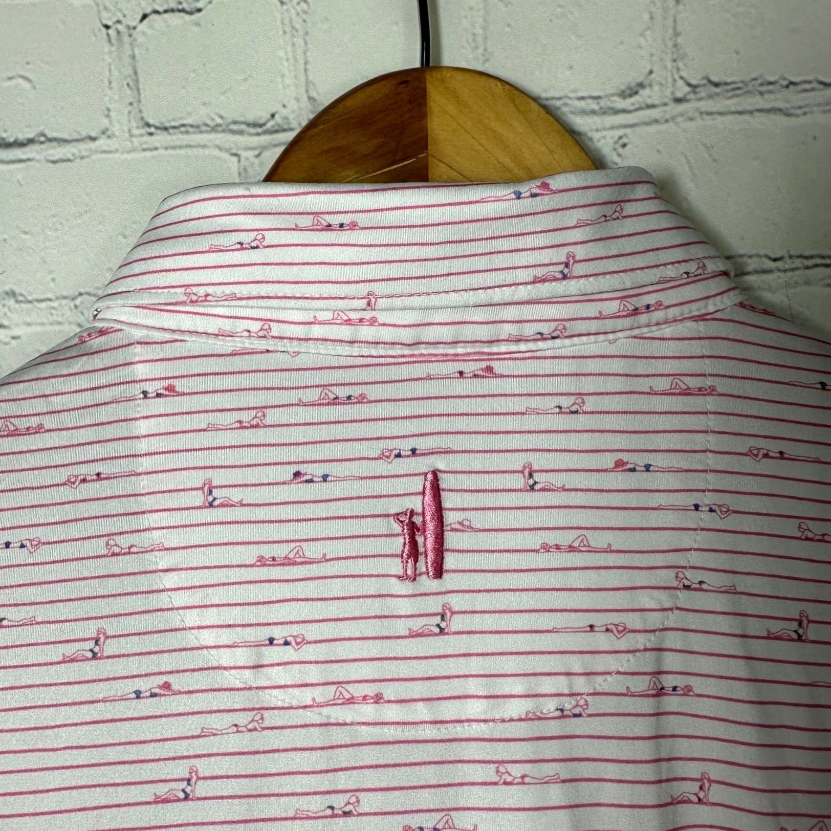 johnnie-O VINTAGE? No. Johnnie-O Pink White Striped Sunbather Polo Shirt XL Logo Embroidered Short Sleeve Golf Beach Casual Activewear Shirt Size US XL / EU 56 / 4 - 4 Thumbnail