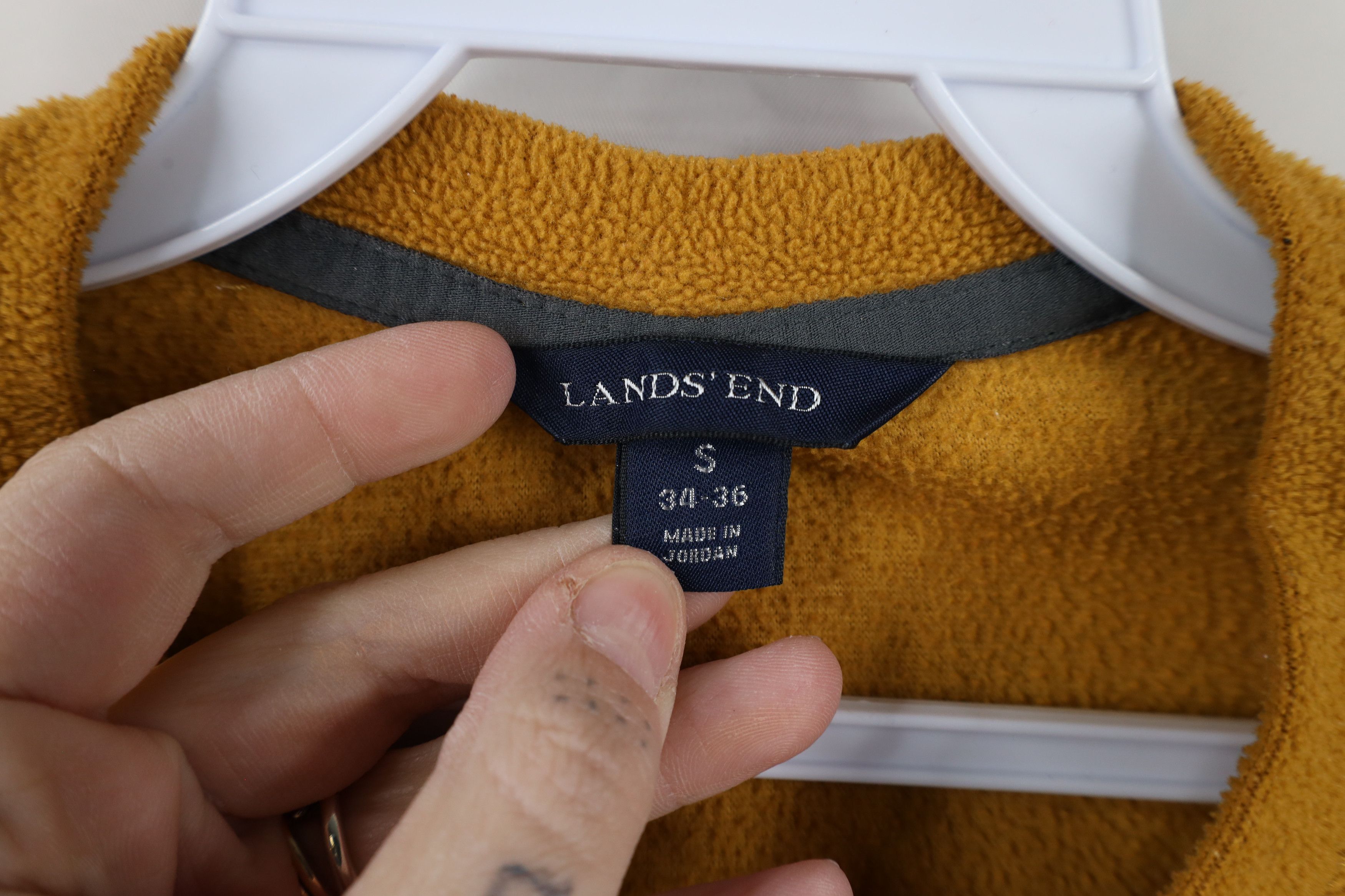 Lands' End × Vintage Vintage Lands End Snap Button Fleece Pullover Sweater Gold Size US S / EU 44-46 / 1 - 6 Thumbnail