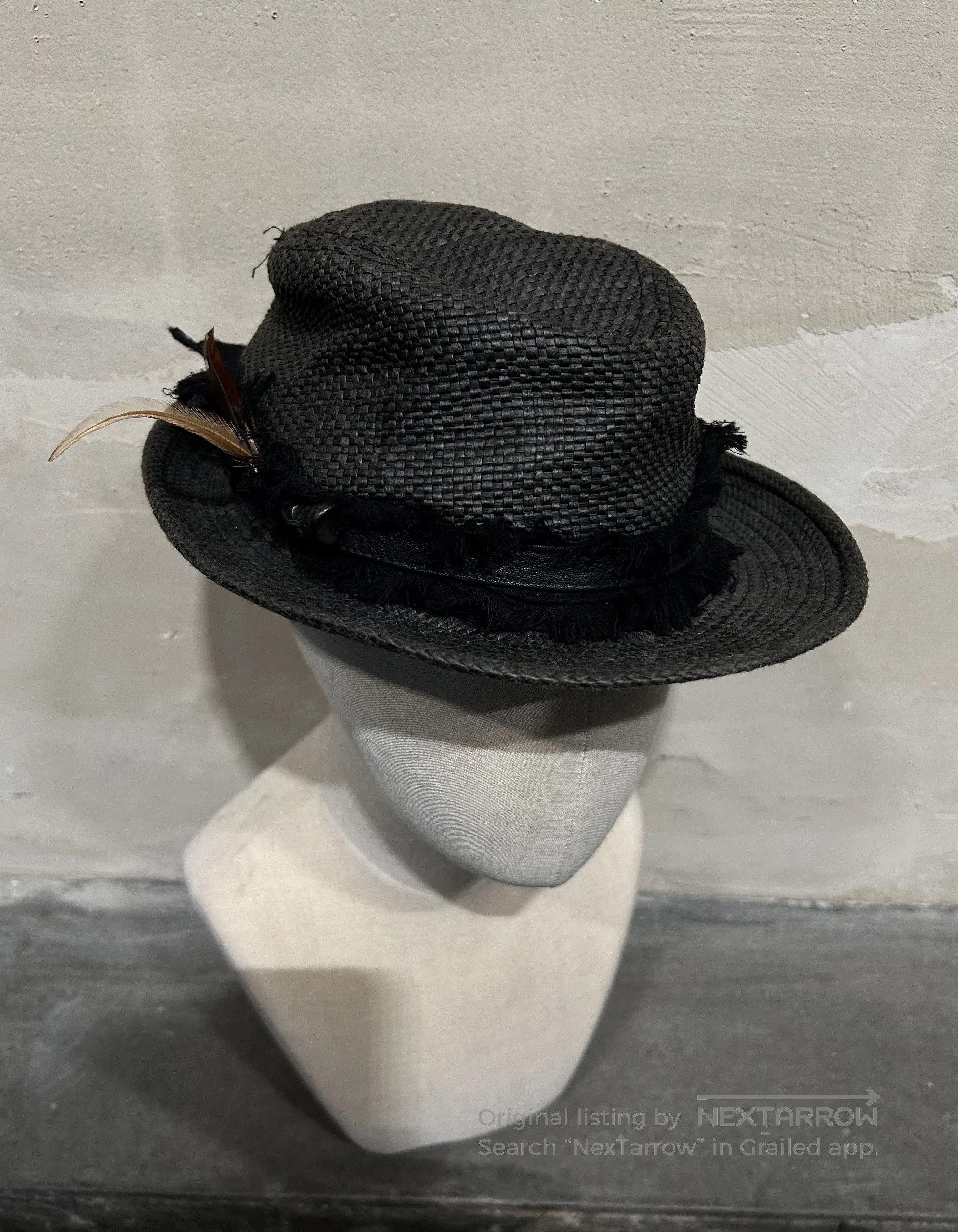 14th Addiction 14th Addiction Early Woven Feather Hat. Size ONE SIZE - 1 Thumbnail