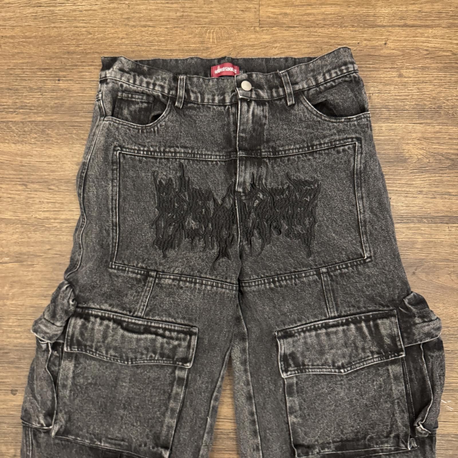 Reckless Scholars Reckless Scholars Jeans - Stonewash Zipknee Cargo Pants Size US 32 / EU 48 - 2 Thumbnail