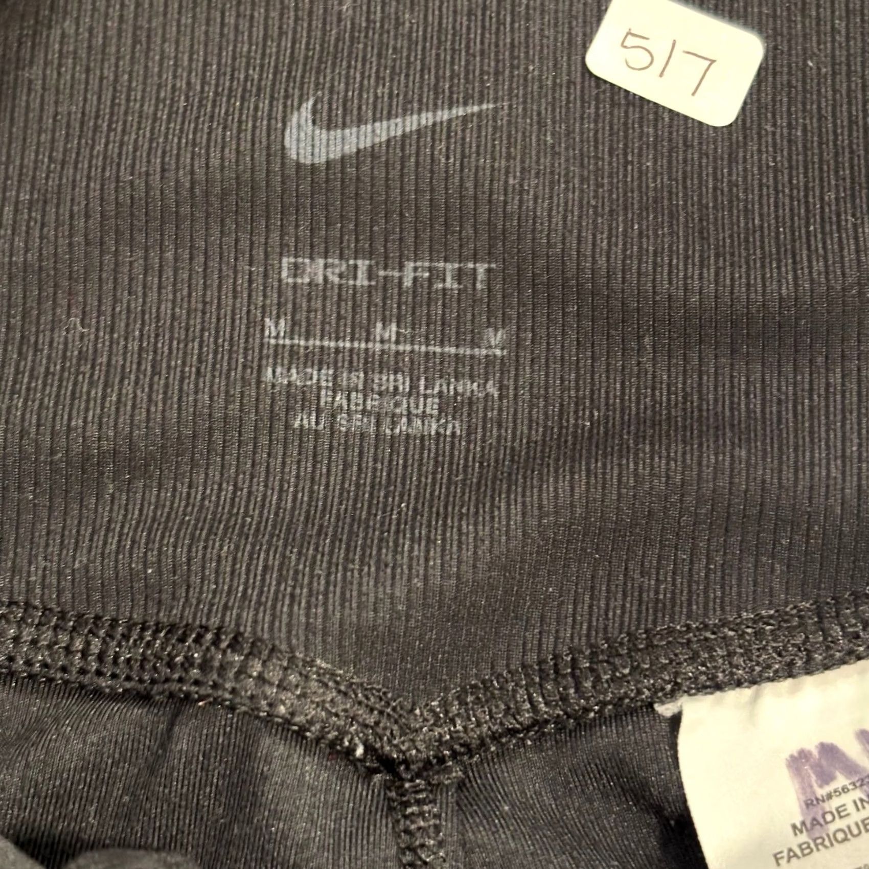 Nike Nike Dri-FIT Ribbed High Waisted Leggings Black Womens Medium Yoga Pants Size 32" / US 10 / IT 46 - 2 Thumbnail
