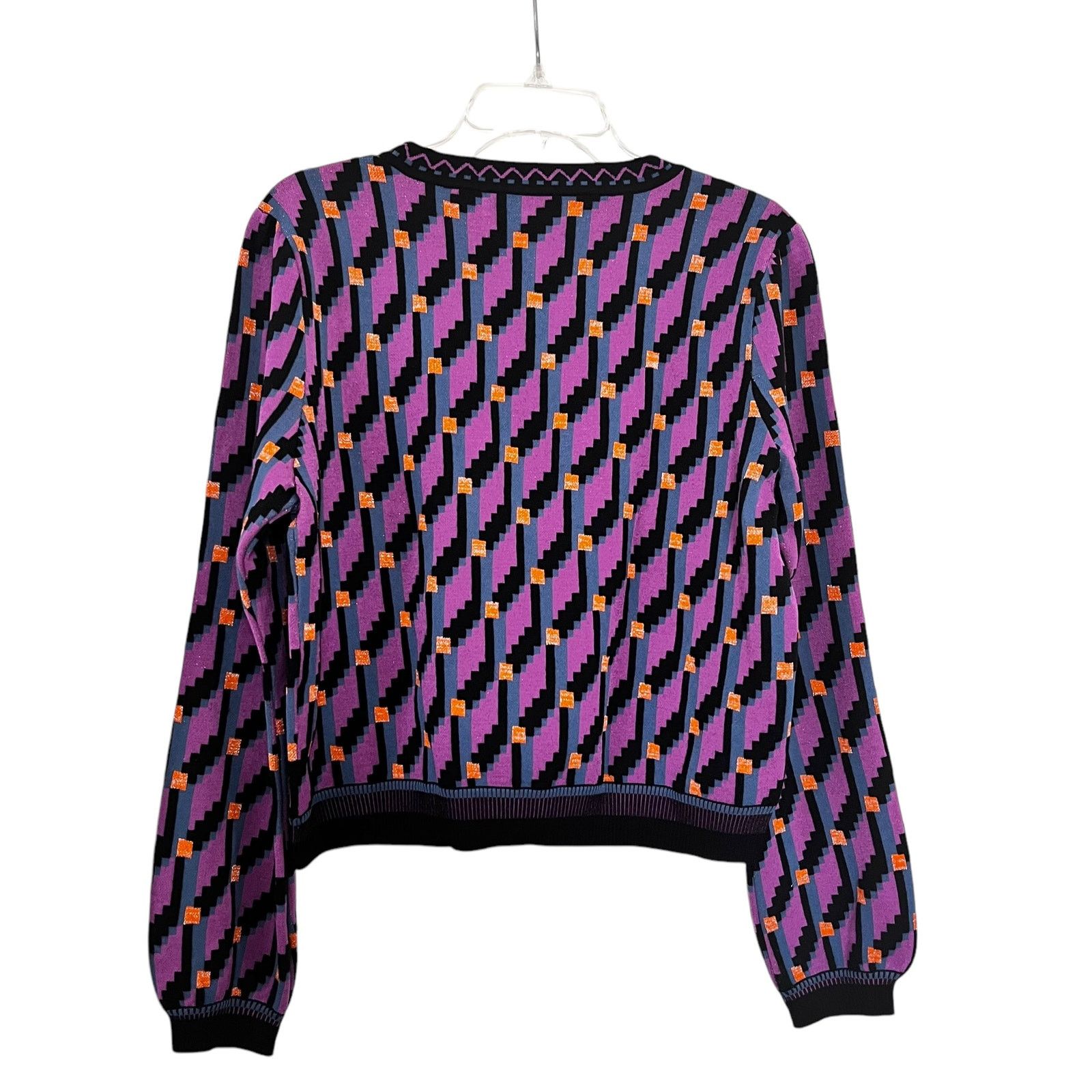 Diane von Furstenberg Diane von Furstenberg Iggy Geometric Knit Wool Sweater Size XL / US 12-14 / IT 48-50 - 5 Thumbnail