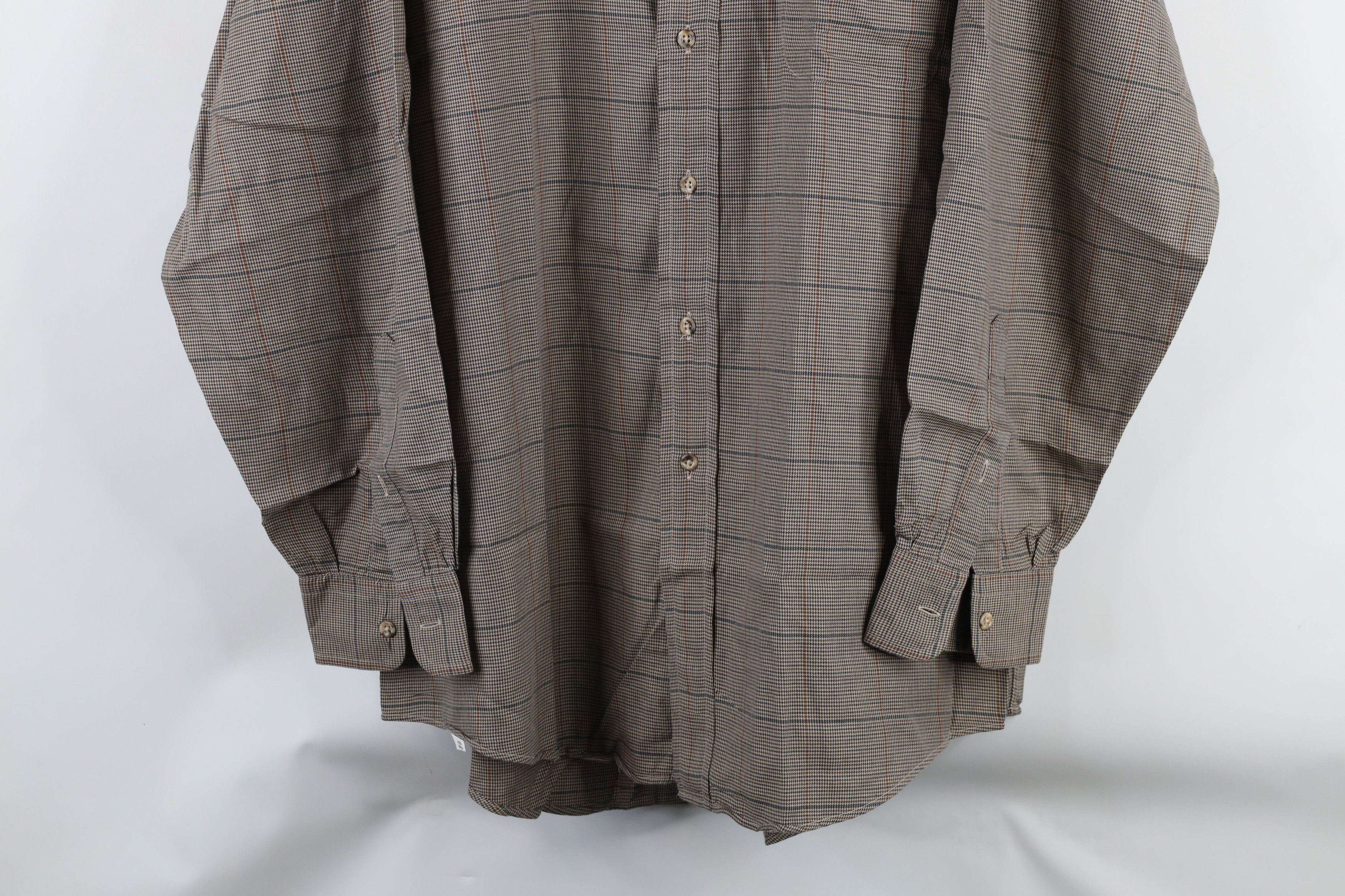 Lands' End × Vintage Vintage 90s Lands End Button Down Shirt Houndstooth Plaid Size US L / EU 52-54 / 3 - 3 Thumbnail