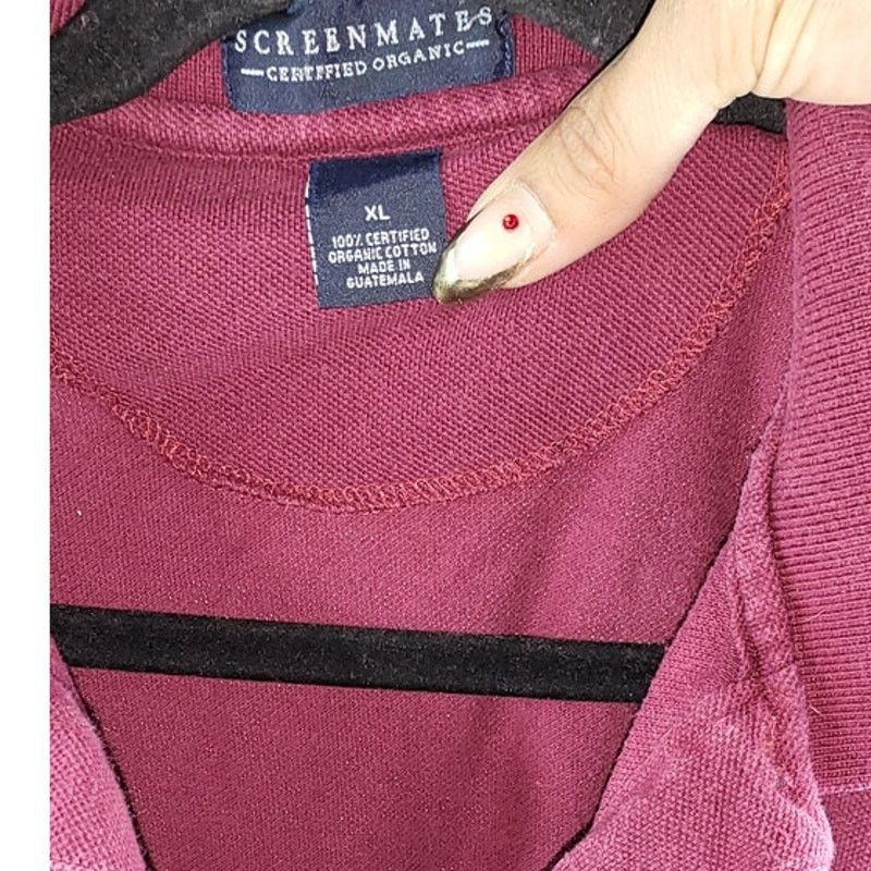 Vintage Vintage Men Screenmates Wine Red Short Sleeve Polo Shirt XL Size US XL / EU 56 / 4 - 5 Thumbnail