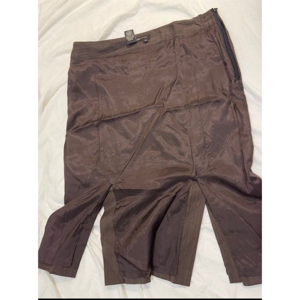 Bcbgmaxazria BCBGMaxazria Brown Wool Blend Pin Stripe Pencil Skirt Size 8 Size 30" / US 8 / IT 44 - 11 Thumbnail