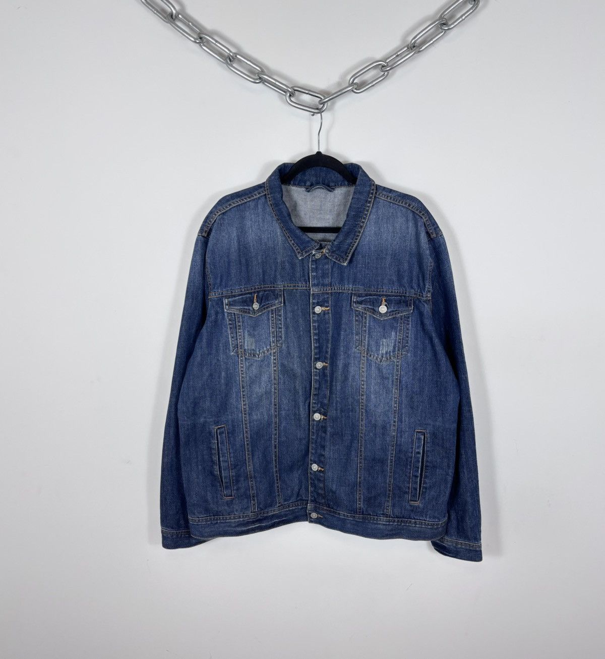 Harley Davidson Vintage Harley Davidson Big Embroidered Logo Denim Jacket Size US XXL / EU 58 / 5 - 2 Thumbnail