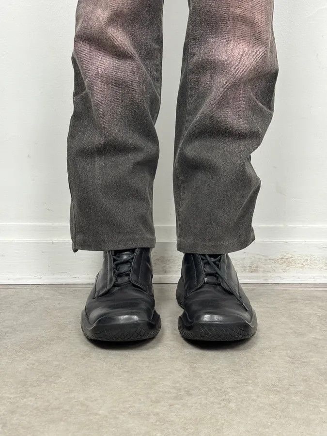 Prada AW1999 Prada Black Leather Lace-Up High Biker Boots Size US 12.5 / EU 45-46 - 3 Thumbnail