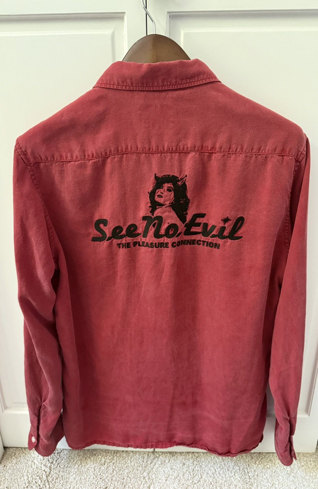 Hysteric Glamour See No Evil Red Rayon Button Up Shirt Size US M / EU 48-50 / 2 - 2 Thumbnail