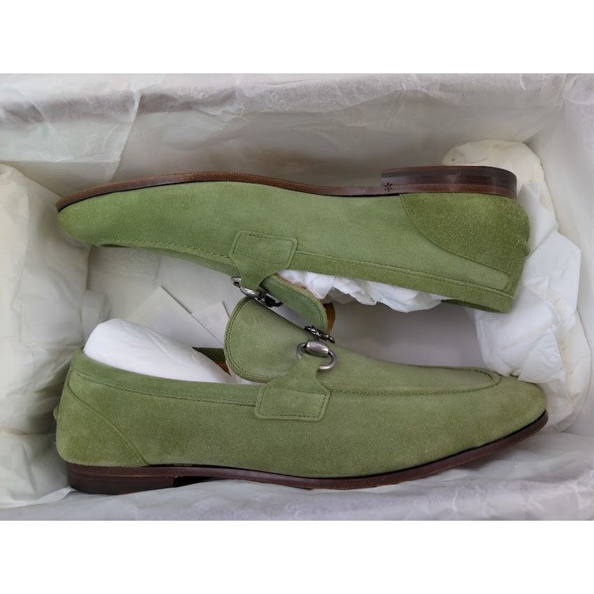 Gucci o1rshd1 Leather Jordaan Horsebit Loafer Boots in Green Size US 9 / EU 42 - 19 Thumbnail