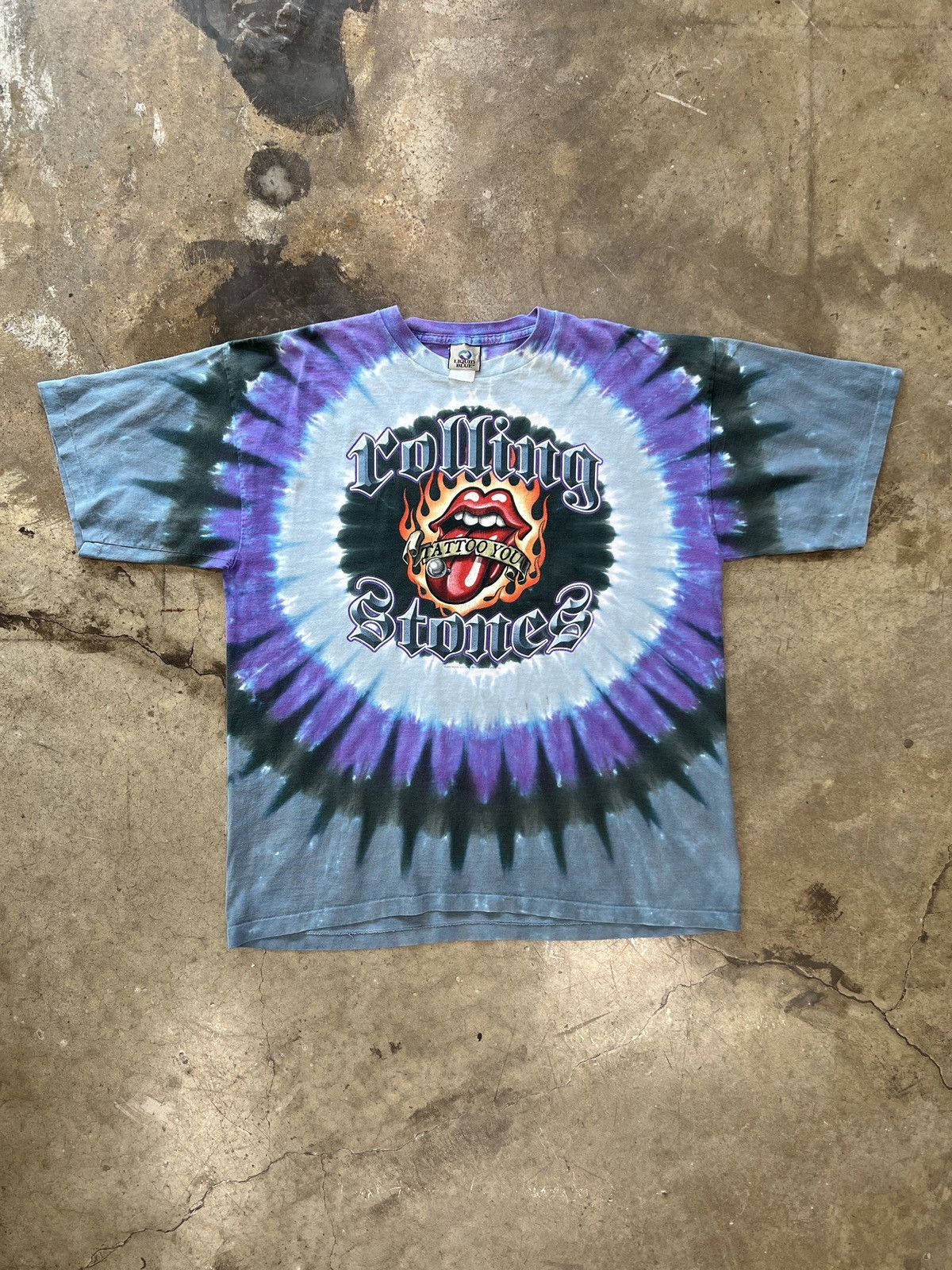 Band Tees Vintage 2003 The Rolling Stones Tattoo Liquid Blue Tee XXL Size US XXL / EU 58 / 5 - 2 Thumbnail