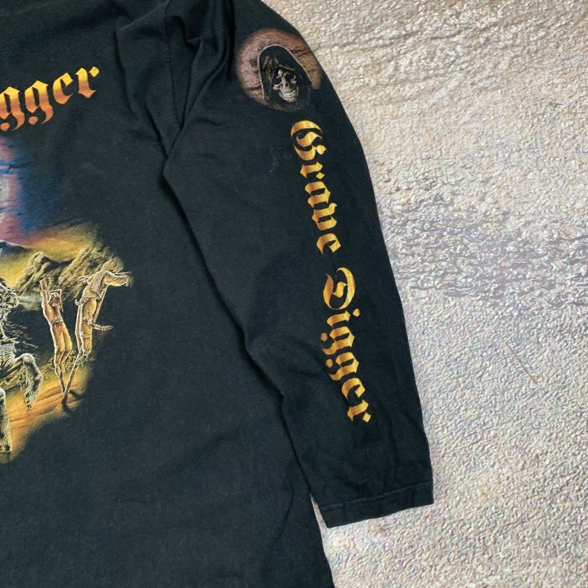 Band Tees Grave Digger Knight Of The Cross Vintage Long Sleeve T Shirt Size US XL / EU 56 / 4 - 4 Thumbnail