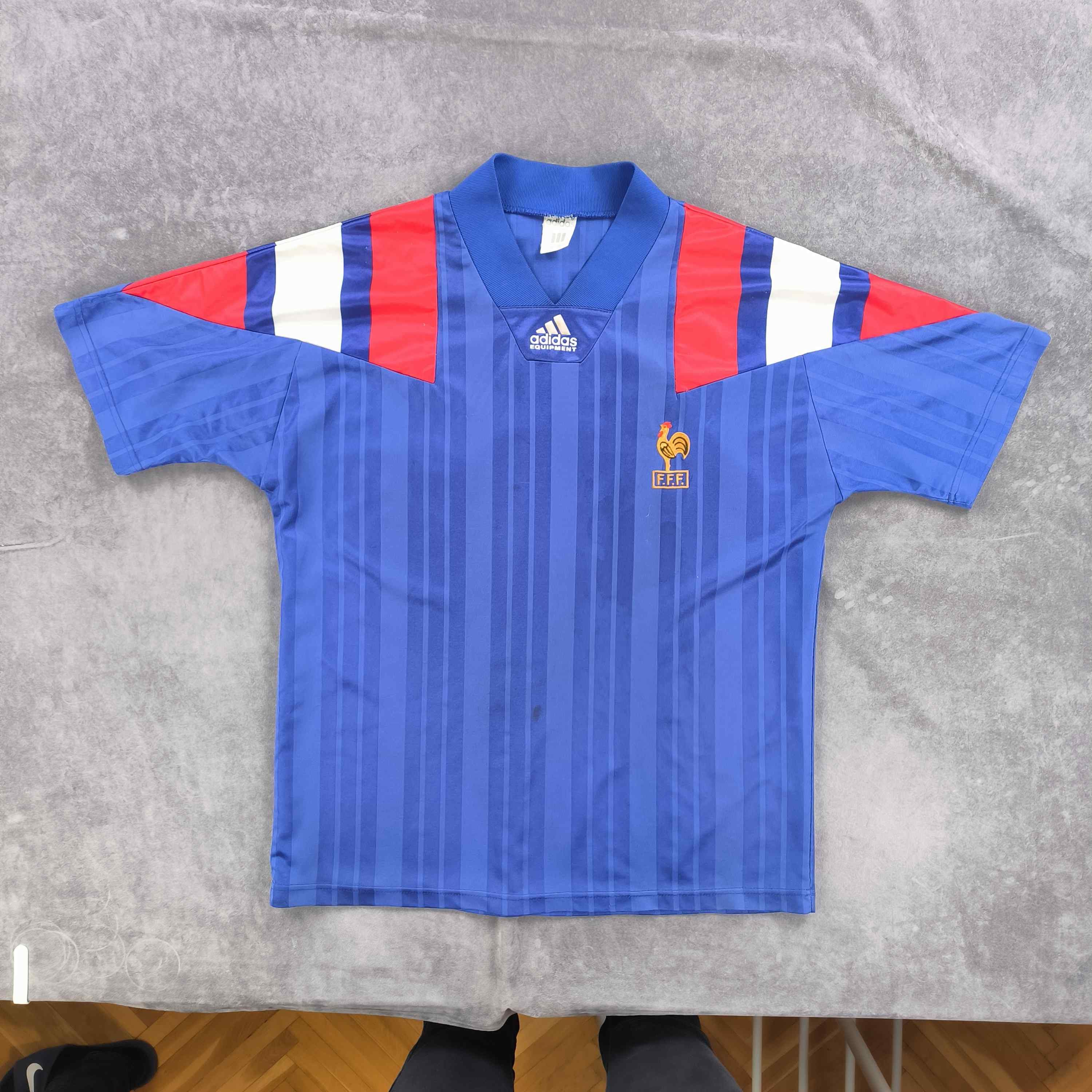 Adidas France 1992-94 Adidas home football jersey shirt size 40-42 Size US M / EU 48-50 / 2 - 1 Thumbnail