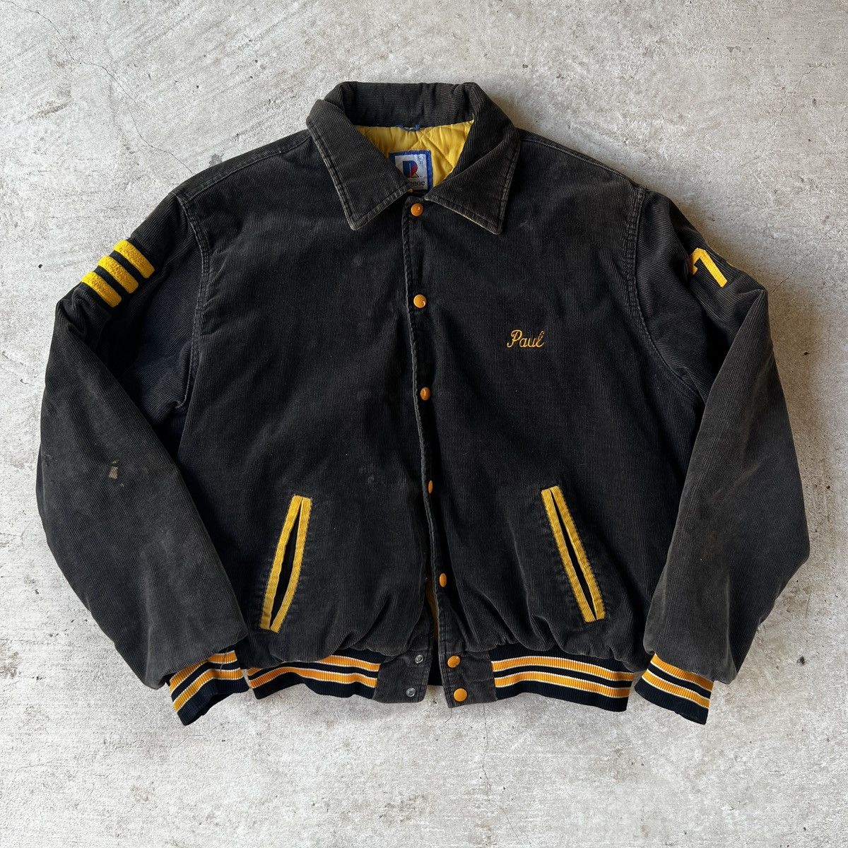 Rennoc Vintage 70s Rennoc Football Corduroy Varsity Jacket. Size US M / EU 48-50 / 2 - 1 Thumbnail