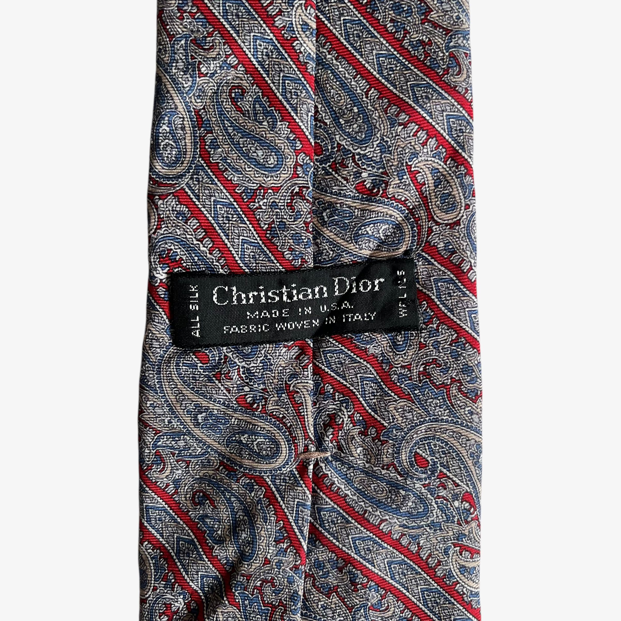 Dior Vintage 90s Christian Dior Paisley Striped Print Silk Tie Size ONE SIZE - 2 Thumbnail