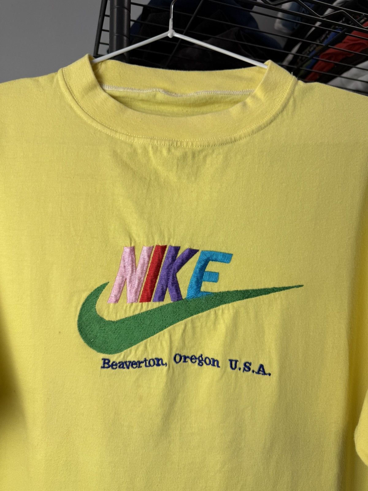 Nike 1990’s Vintage Nike T Shirt Yellow Hype Size US M / EU 48-50 / 2 - 2 Thumbnail