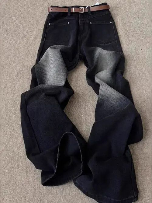 VIBE Vintage Washed Black Grey Street Y2K Micro Flare Jeans Size US 30 / EU 46 - 7 Thumbnail