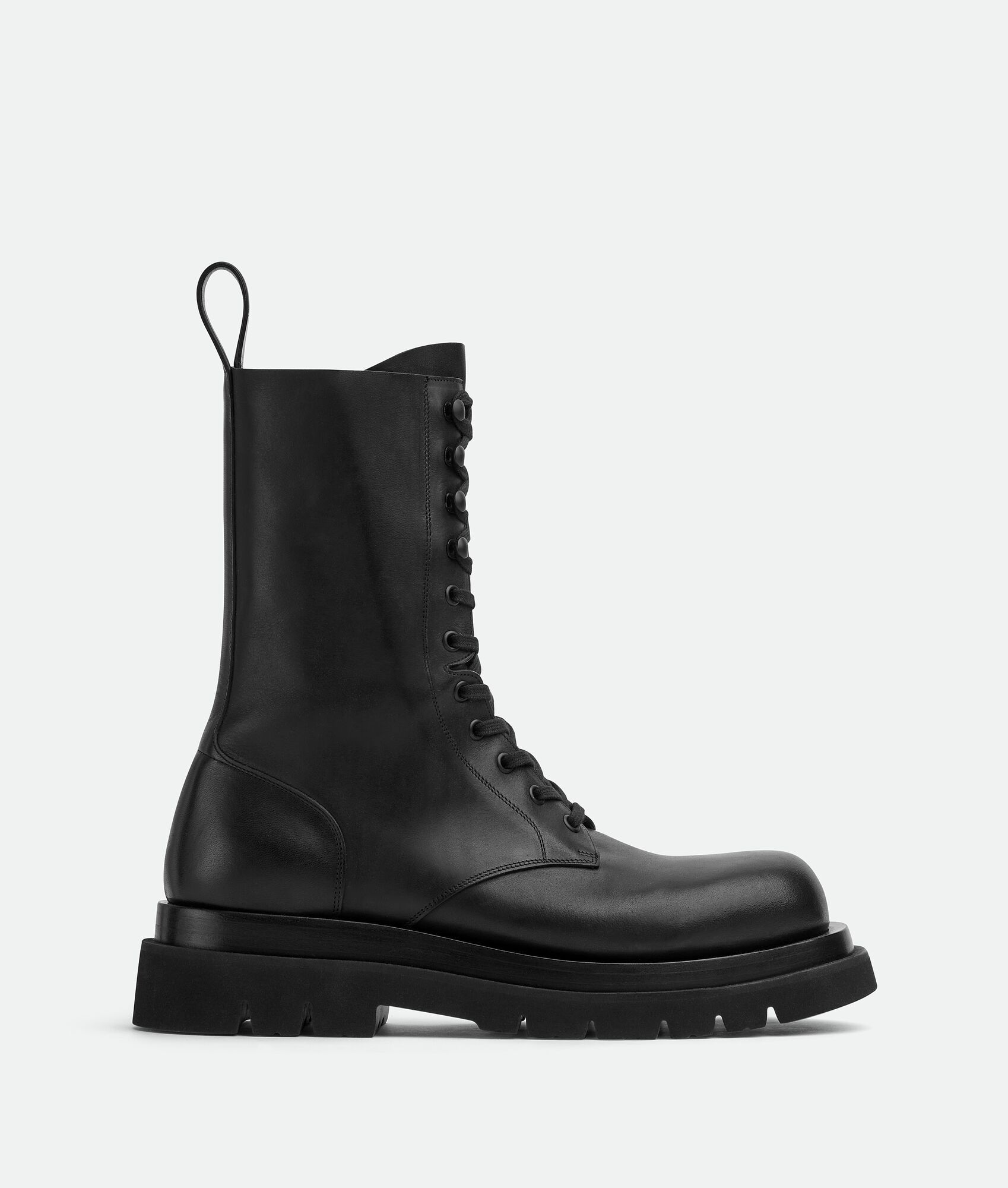 image of Bottega Veneta O1Loc1C0124 Lug Lace-Up Boot In Black, Men's (Size 9)