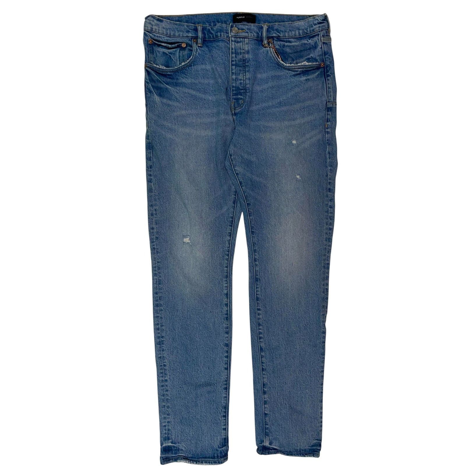 Purple Brand Purple Brand Light Wash Ripped Jeans Size US 38 / EU 54 - 1 Thumbnail