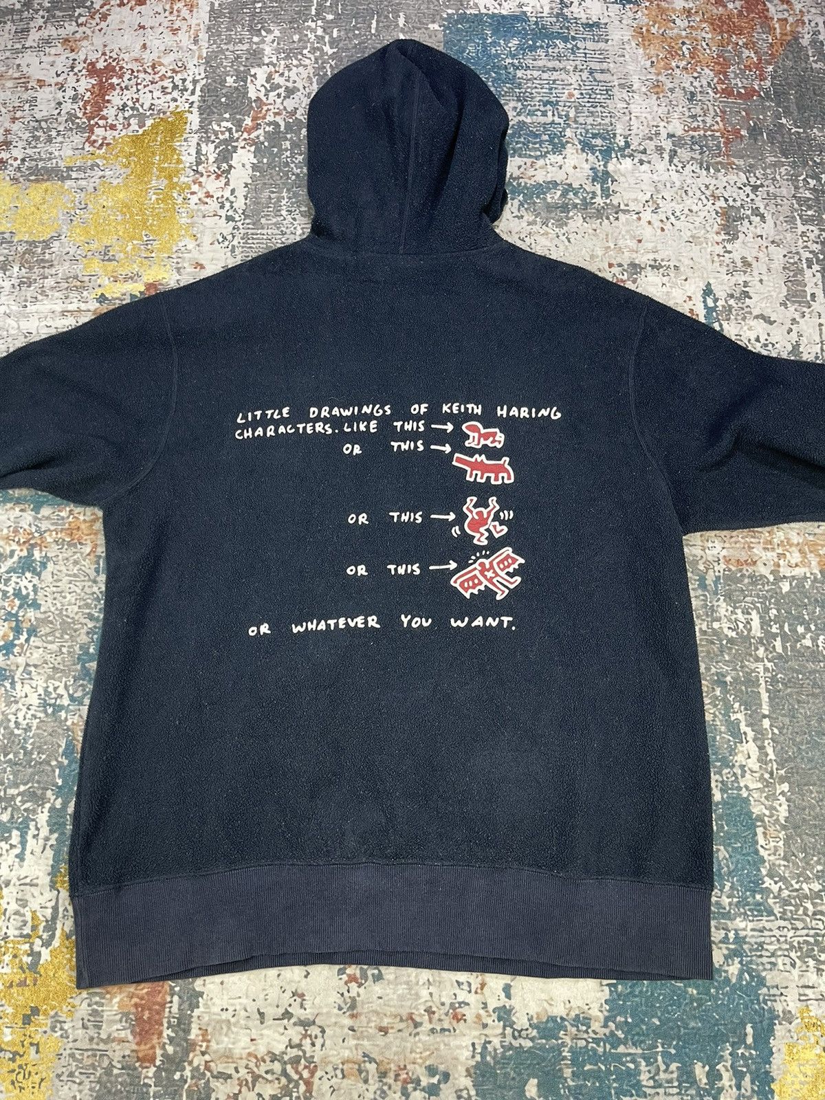 Keith Haring Vintage Keith Haring Back Poem Fleece Hoodies Size US L / EU 52-54 / 3 - 2 Thumbnail