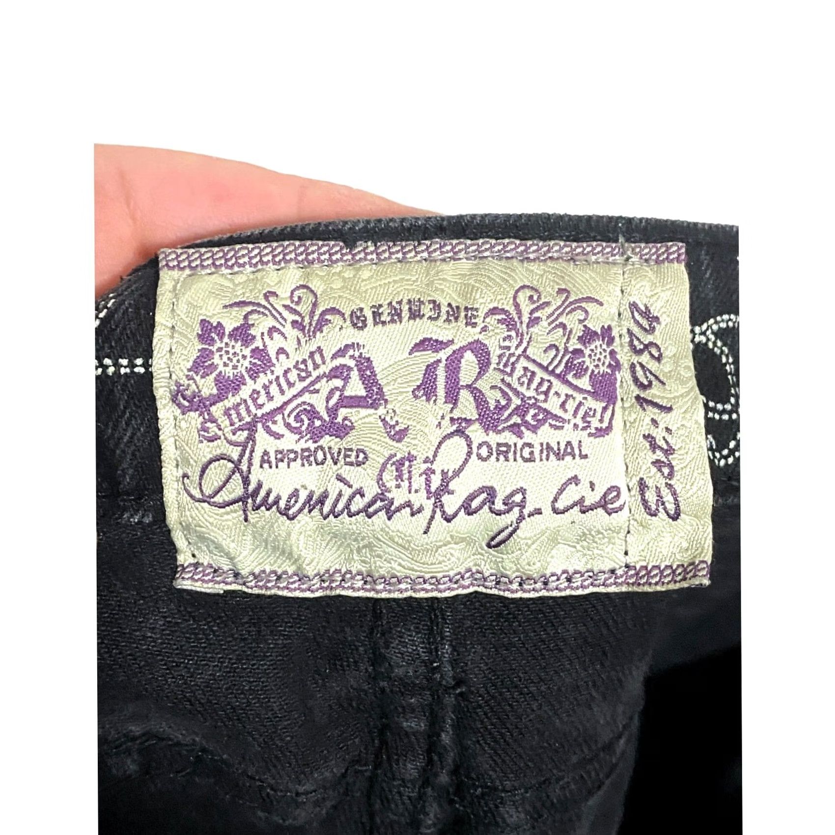 Vintage American Rag Cie Jeans Straight Low Rise 31in Inseam Juniors 3 Black Denim Womens Jeans Whimsigoth Goth Capsule Vintage No Size 26" / US 2 / IT 38 - 6 Thumbnail