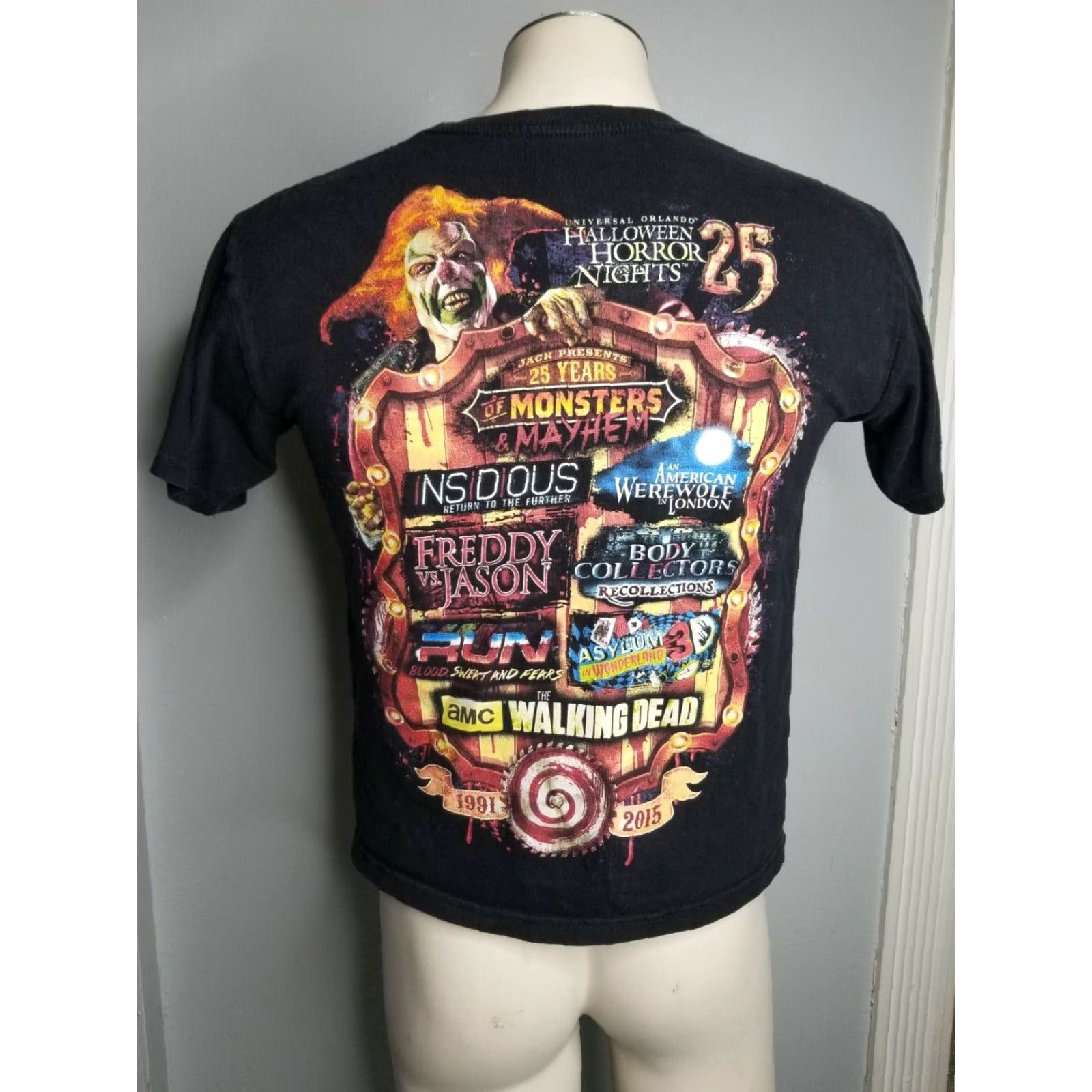 Vintage VINTAGE Universal Studios Halloween Horror Nights 2015 All Jacked Up T Shirt Mens XS Cropped Size US XS / EU 42 / 0 - 2 Thumbnail