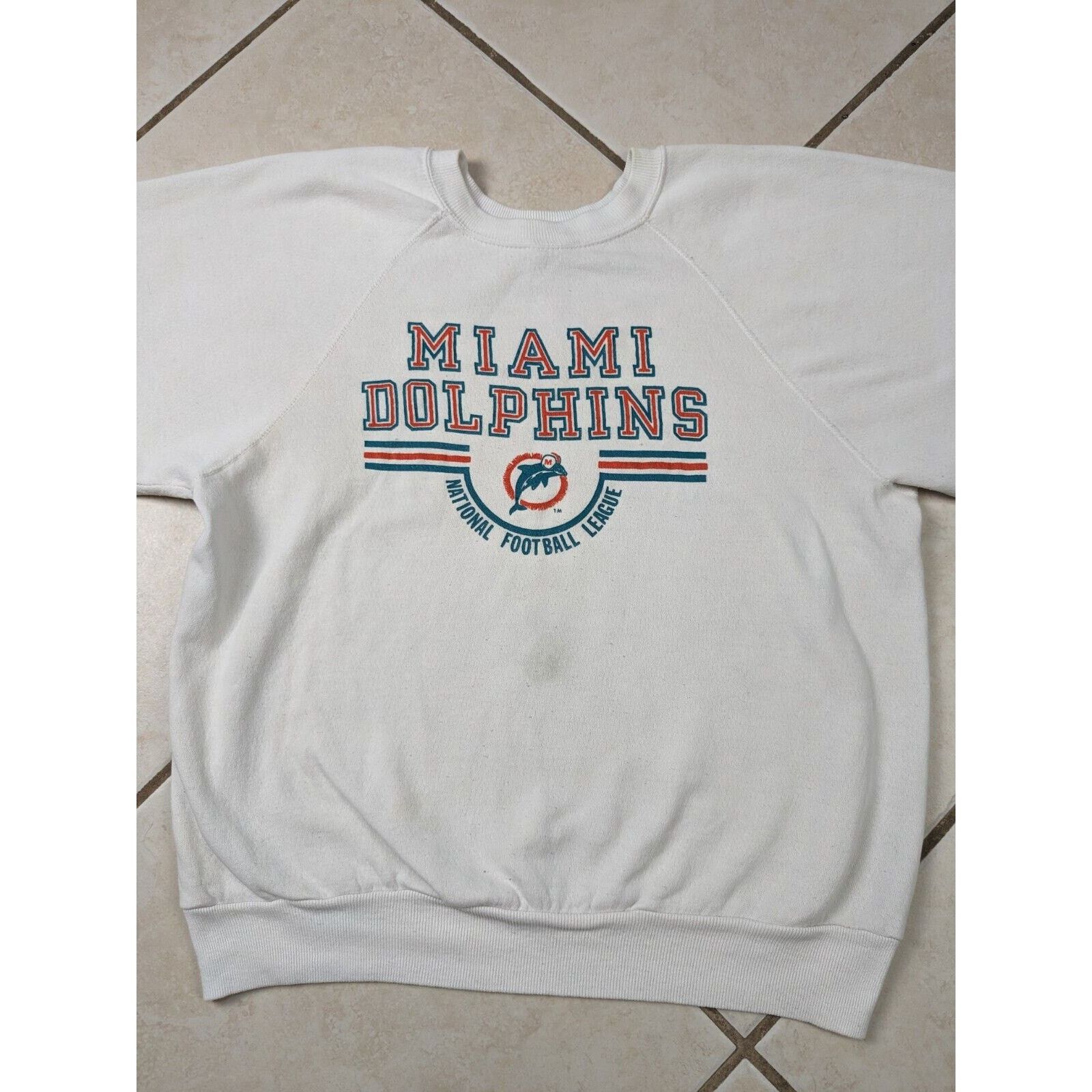 Champion Vtg Champion Sweatshirt Miami Dolphins NFL Spell Out rare Size US L / EU 52-54 / 3 - 2 Thumbnail
