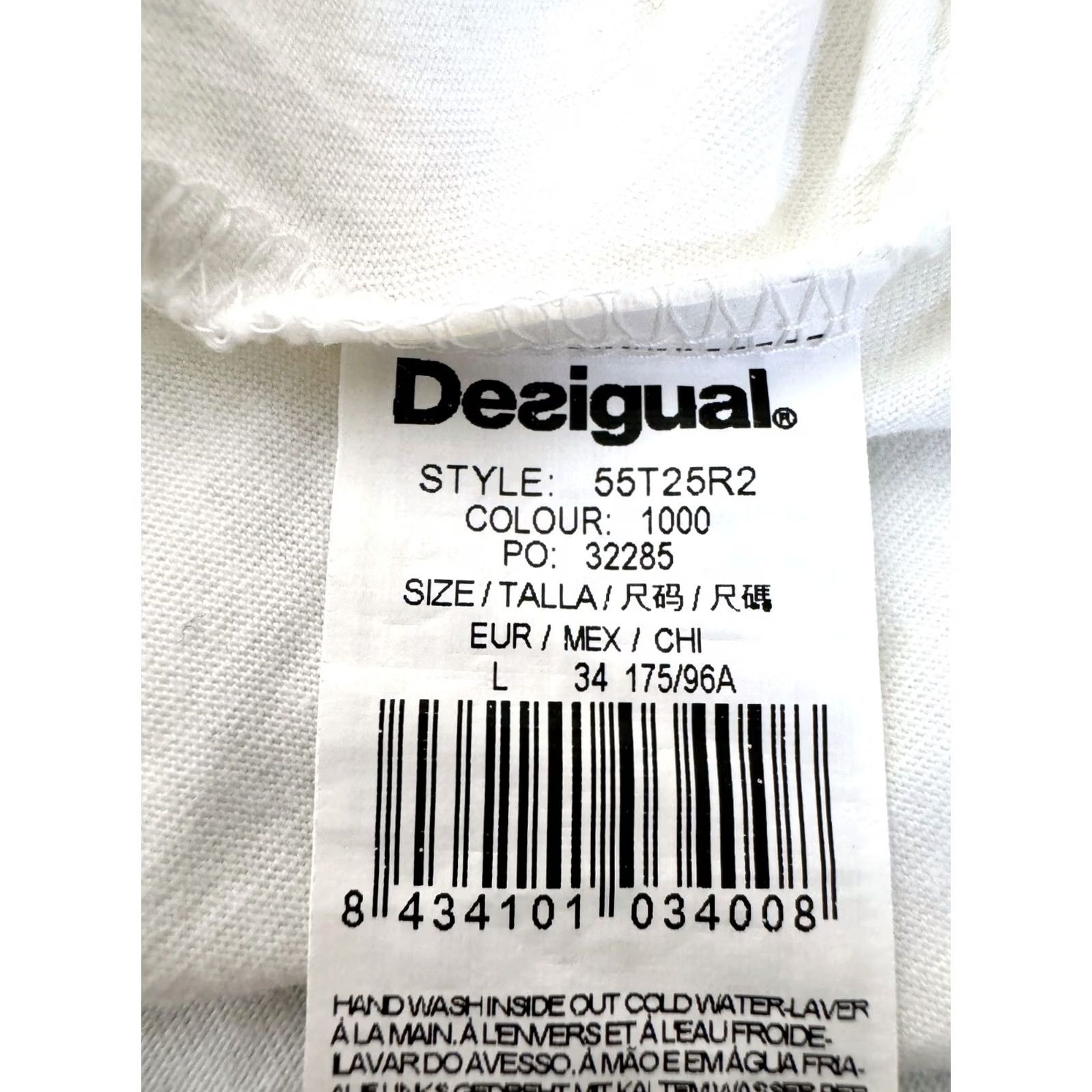 Desigual Desigual Shirt Womens L White Short Sleeve Tunic 55T25R2 Size L / US 10 / IT 46 - 7 Thumbnail