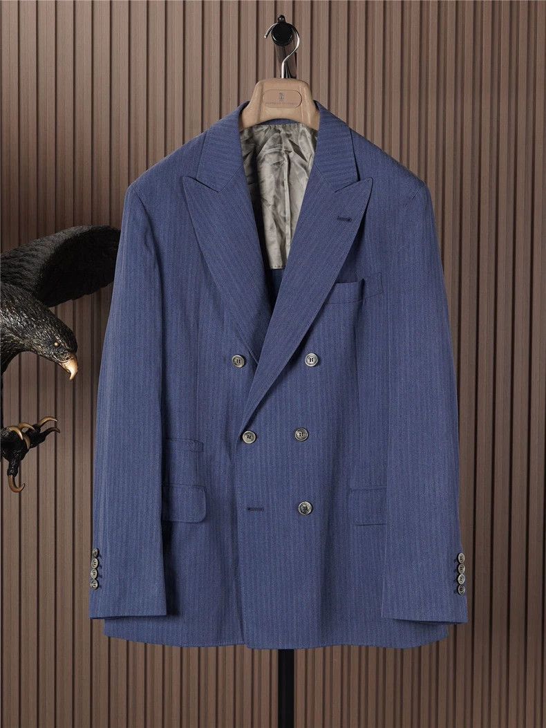 Brunello Cucinelli Brunello Cucinelli Silk Cotton Blazer Size US L / EU 52-54 / 3 - 1 Thumbnail