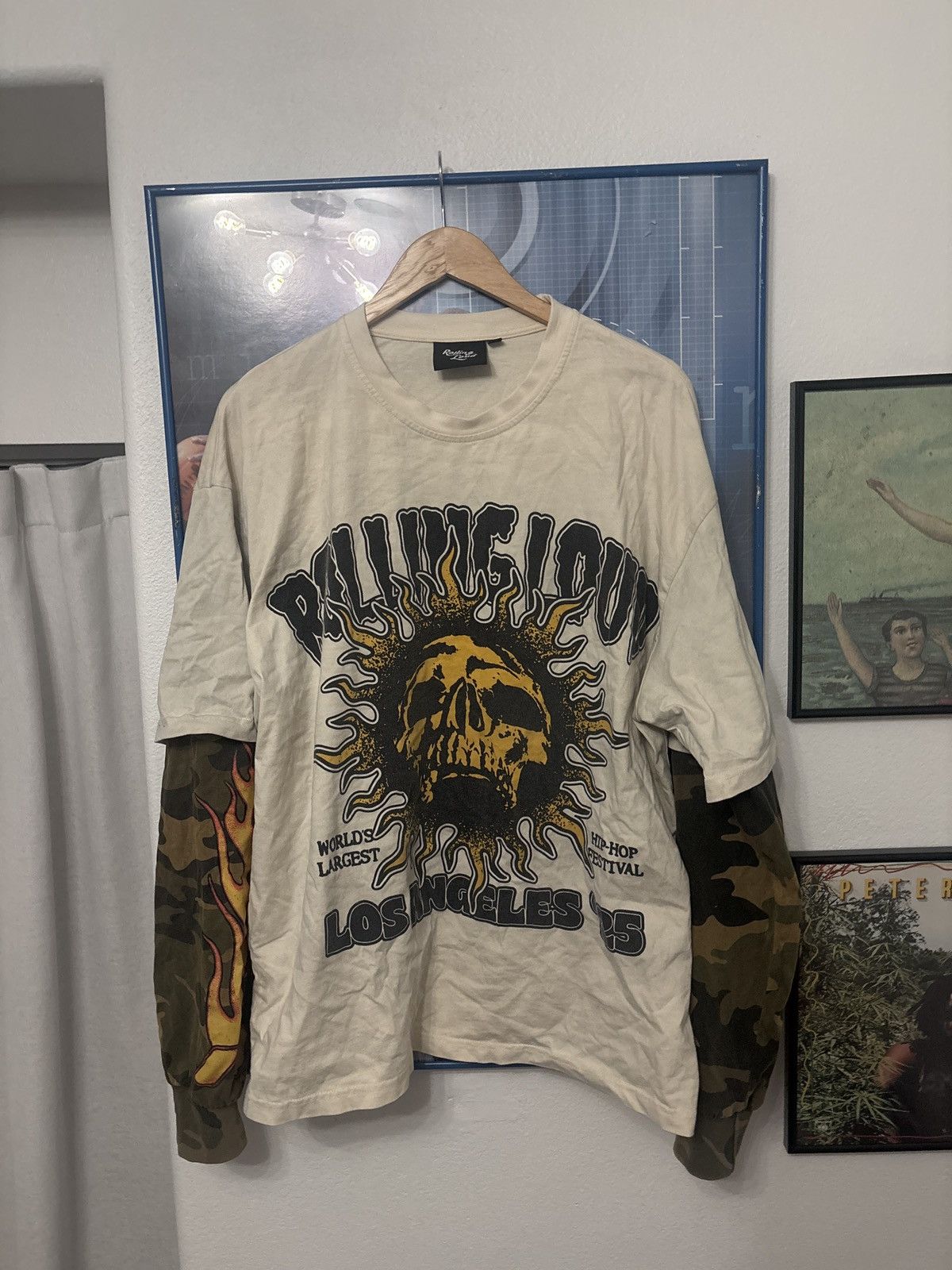 Rolling Loud RL SUN LINEUP CREAM/CAMO DOUBLE LAYER LONGSLEEVE CARTI ROCKY Size US XL / EU 56 / 4 - 1 Thumbnail