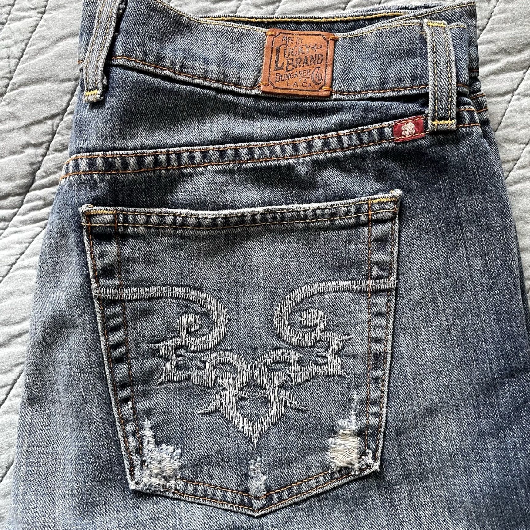 Lucky Brand Lucky Brand Blue Jeans Womens 12/31 Denim Straight Mid Rise 5-Pocket Classic Preppy 90s USA Mens? Size 34" / US 12 / IT 48 - 5 Thumbnail