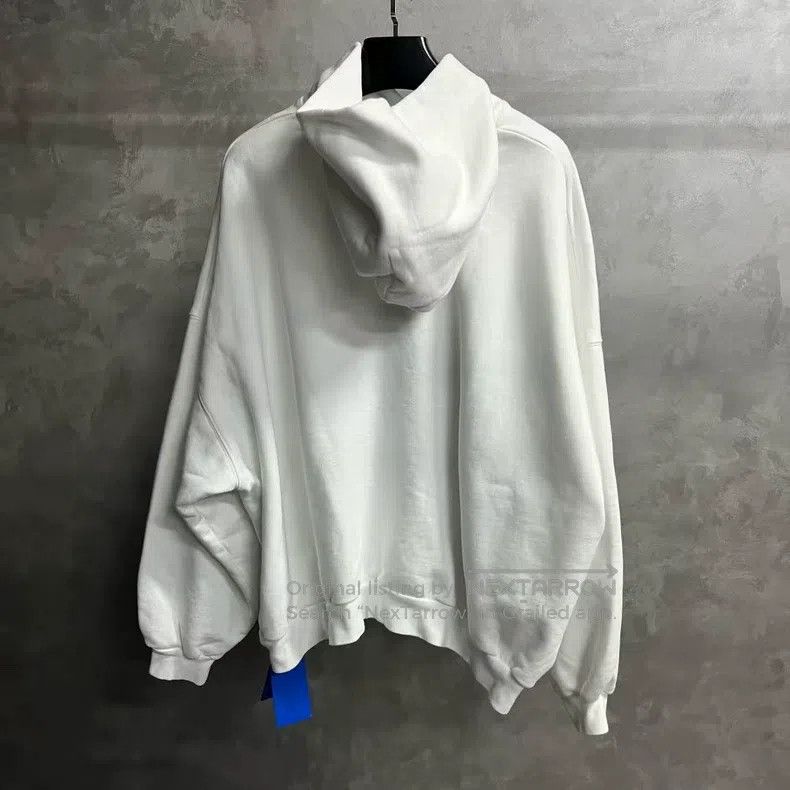 Balenciaga Balenciaga White Logo Letter Print Hooded Sweatshirt Size US L / EU 52-54 / 3 - 2 Thumbnail