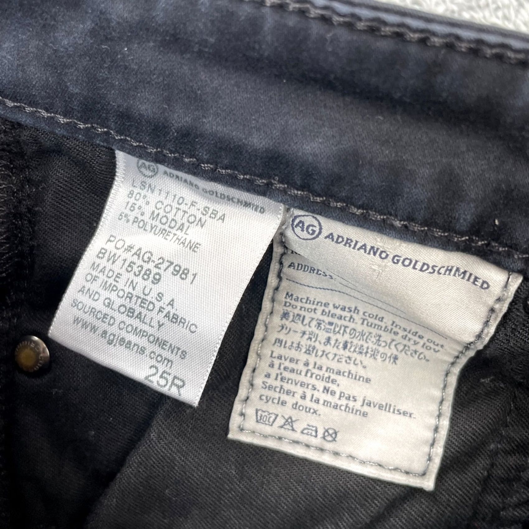 Denime AG Adriano Goldschmied Jeans Womens 25R Blue Skinny Denim Cotton Dark Wash City USA 5-Pocket Mens? Womens Size 42" / US 20 - 4 Thumbnail